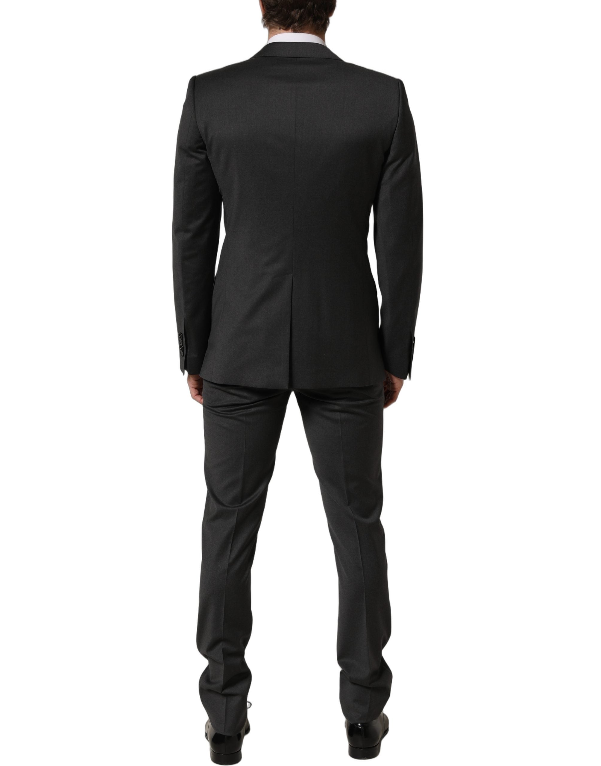 Dolce & Gabbana Gray Wool Slim Fit Formal 2 Piece Men Men's Suit (Pre-Owned)