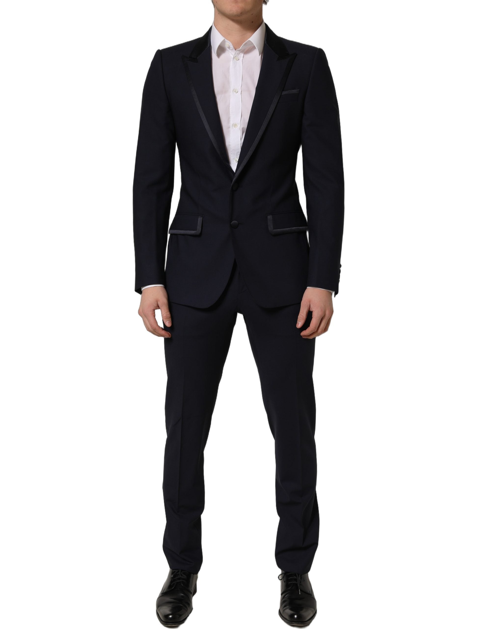 Dolce & Gabbana Black Wool Slim Fit Formal 2 Piece Men Men's Suit (Pre-Owned)
