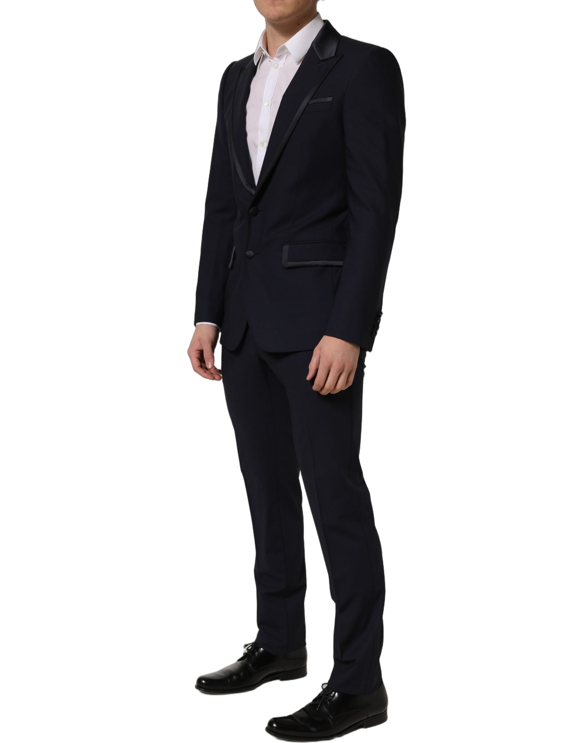 Dolce & Gabbana Black Wool Slim Fit Formal 2 Piece Men Men's Suit (Pre-Owned)