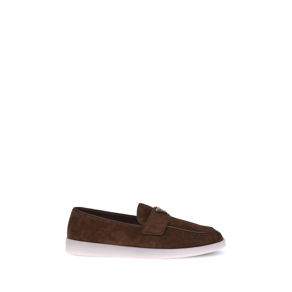 Prada Brown Calf Leather Bos Taurus Slip-On Men's Loafers