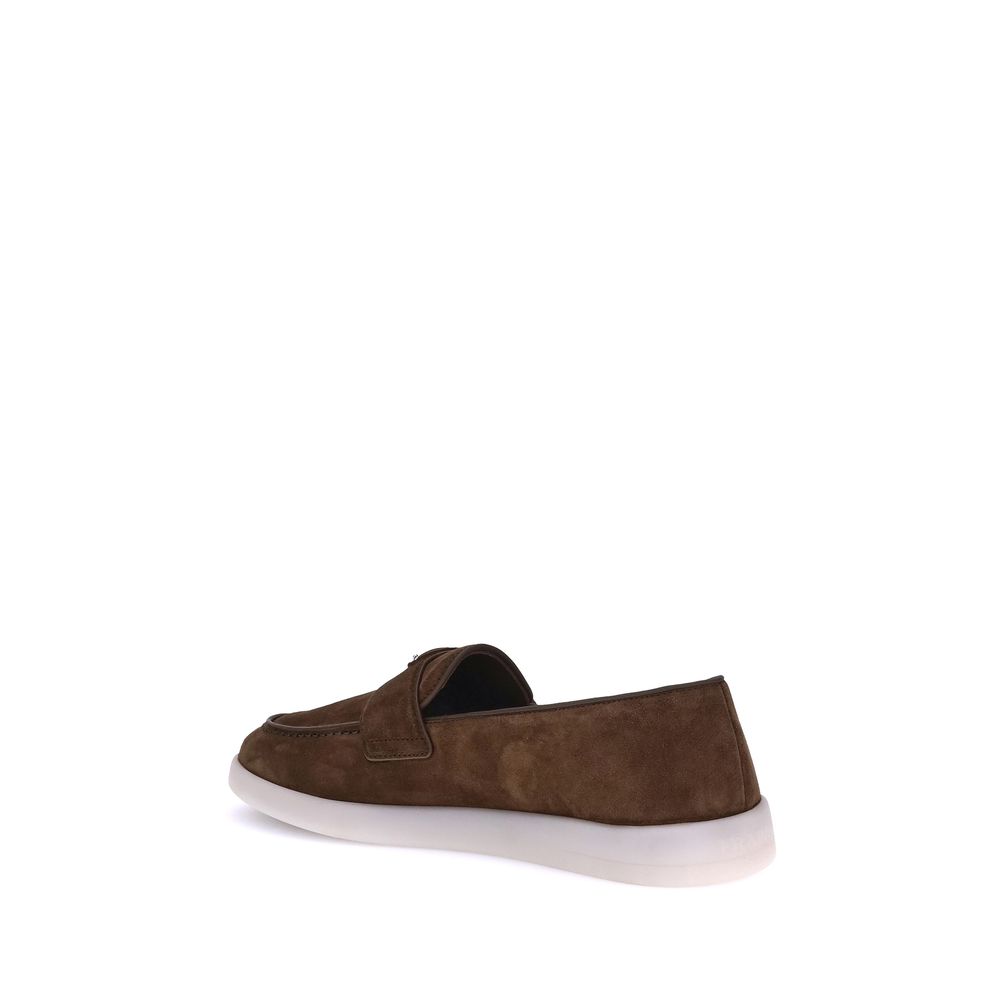 Prada Brown Calf Leather Bos Taurus Slip-On Men's Loafers