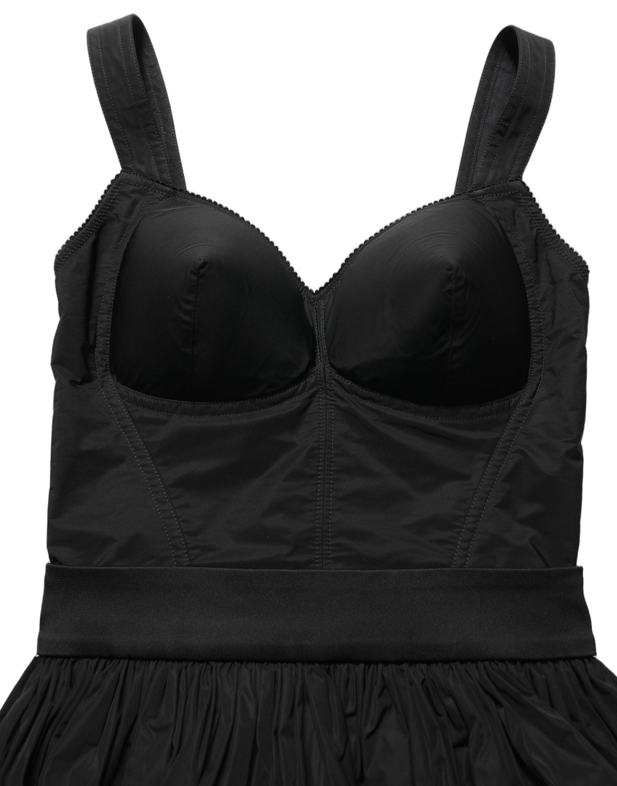 Dolce & Gabbana Black Nylon A-Line Sleeveless Mini Women's Dress