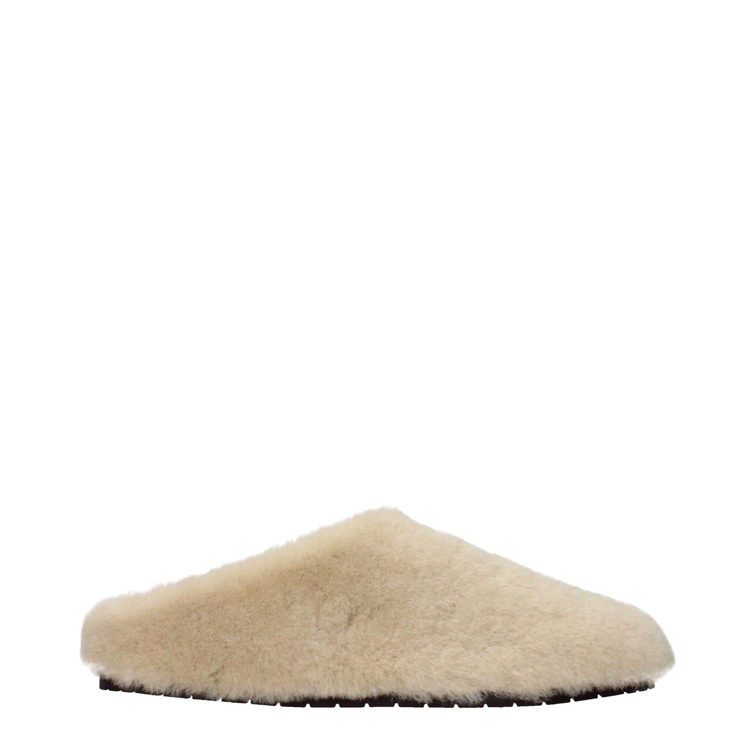 Prada Beige Fur Women's Slippers