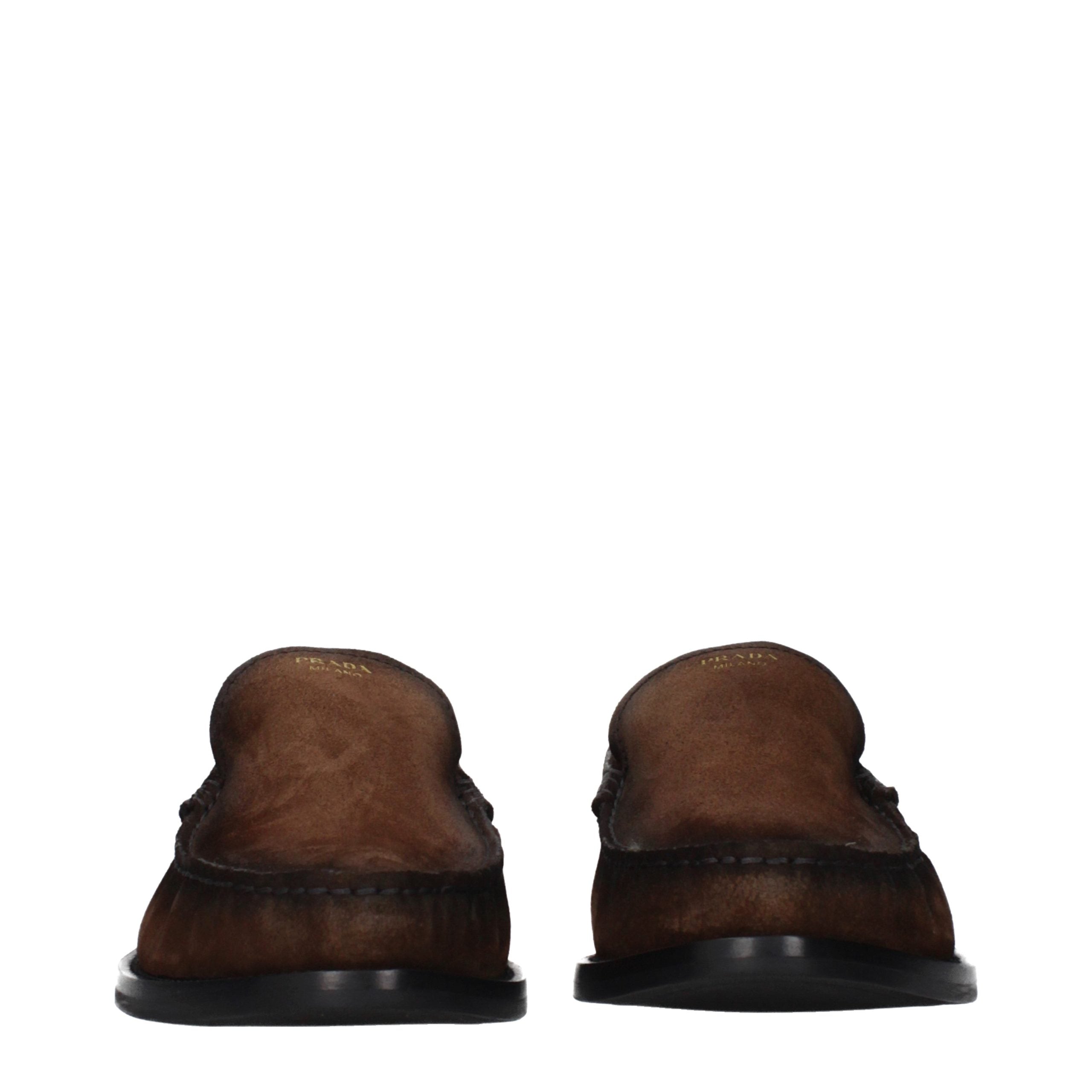 Prada Brown Leather Slip-On Women's Loafers