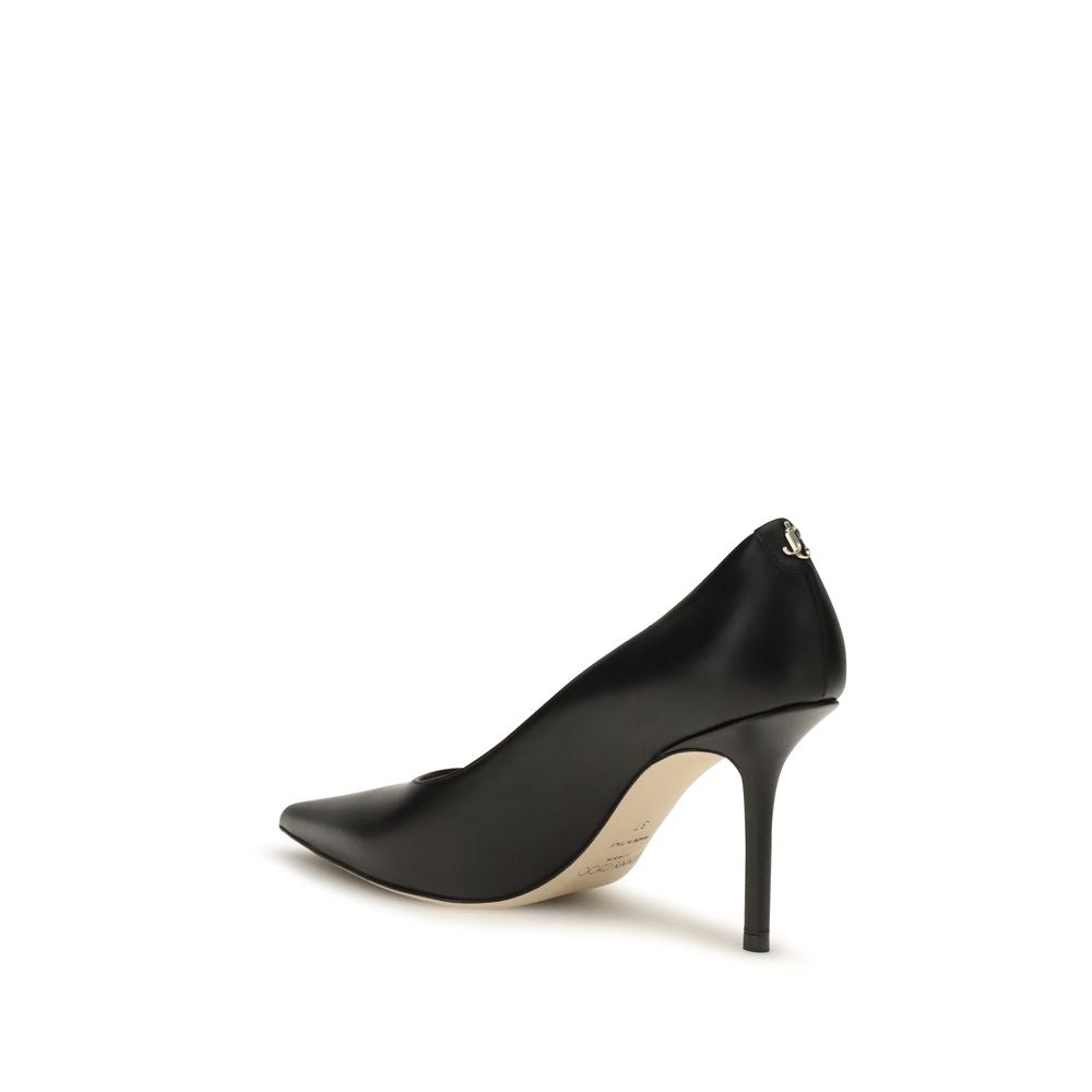 Jimmy Choo Black Calf Leather Bos Taurus High Heel Women's Pumps