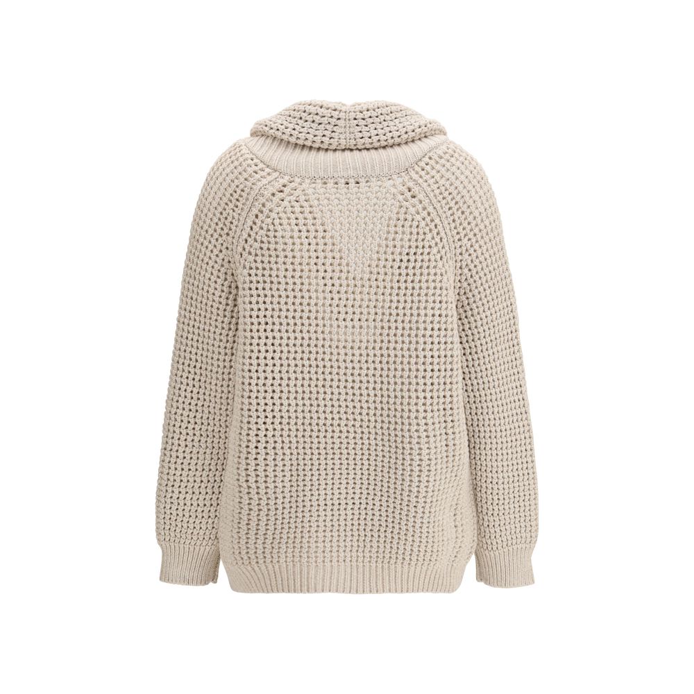 Brunello Cucinelli Beige Cotton Women's Cardigan