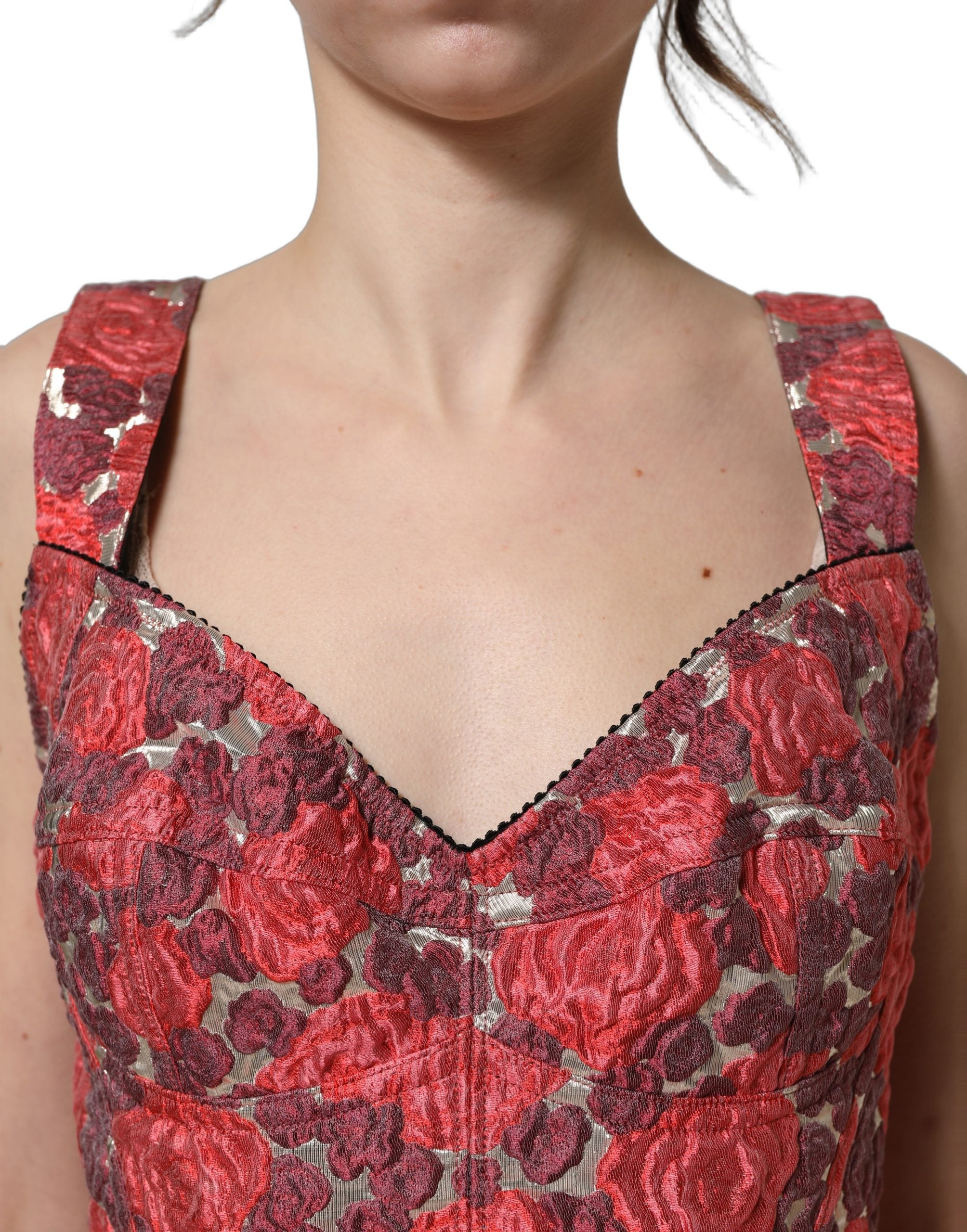 Dolce & Gabbana Multicolor Floral Cropped Bustier Tank Women's Top