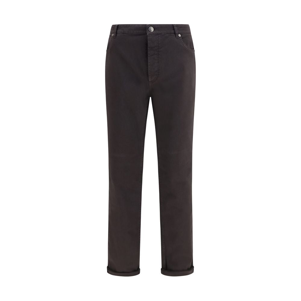 Brunello Cucinelli Brown Cotton Casual Men's Pants