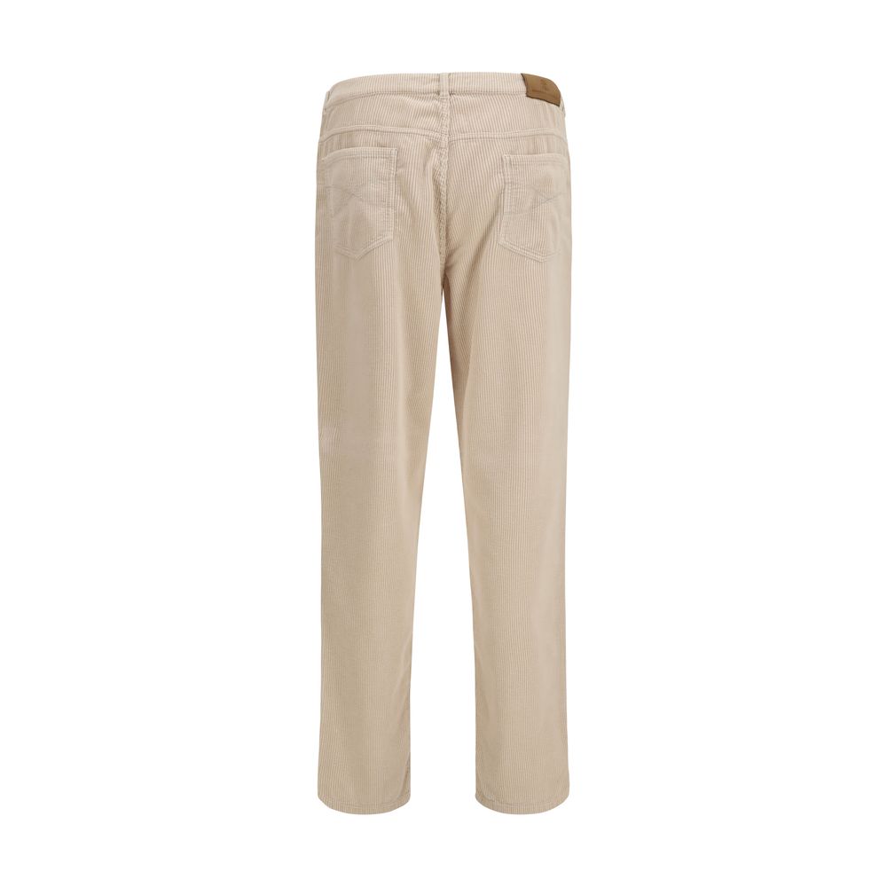 Brunello Cucinelli Beige Cotton Casual Men's Pants