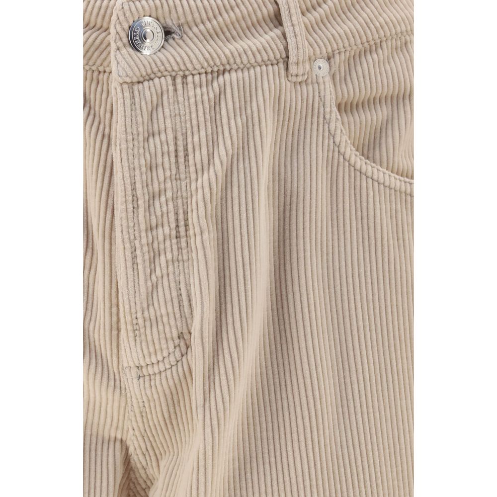 Brunello Cucinelli Beige Cotton Casual Men's Pants