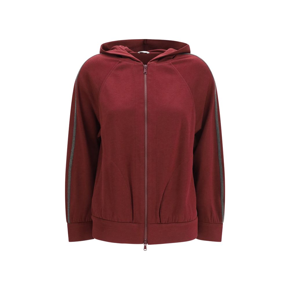 Brunello Cucinelli Bordeaux Cotton Women's Sweatshirt