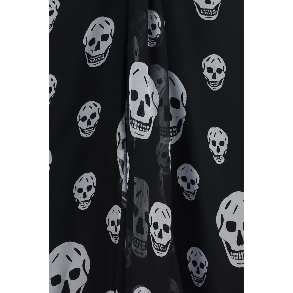 Alexander McQueen Black Silk Long Women's Skirt