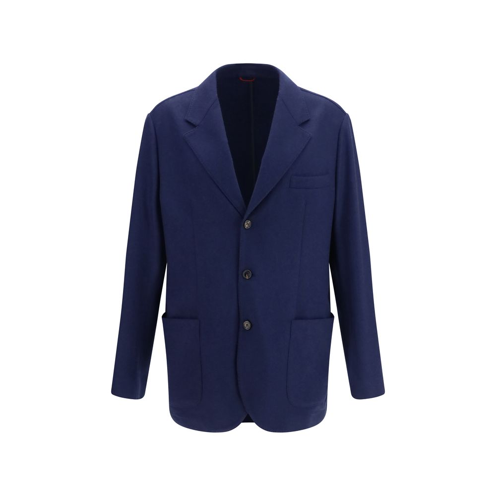 Brunello Cucinelli Blue Cashmere Full-Length Men's Jacket