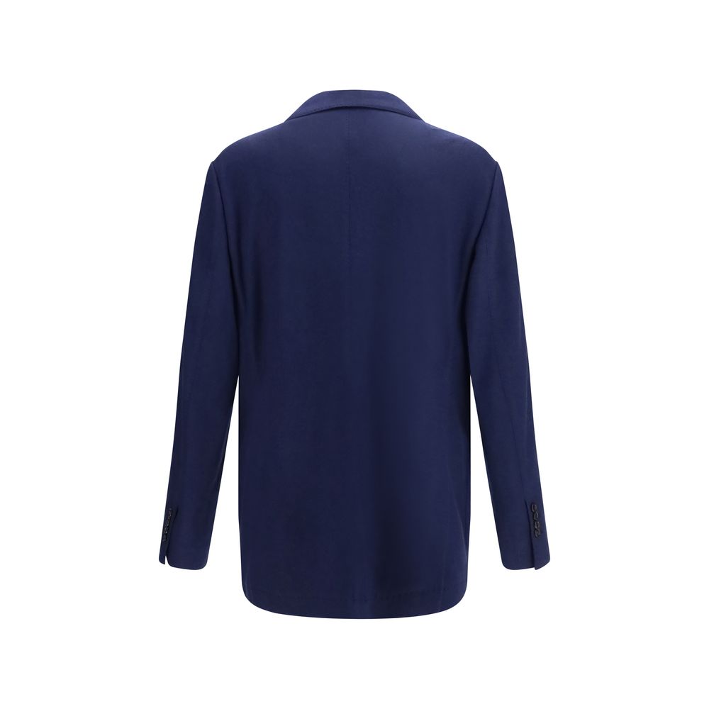 Brunello Cucinelli Blue Cashmere Full-Length Men's Jacket