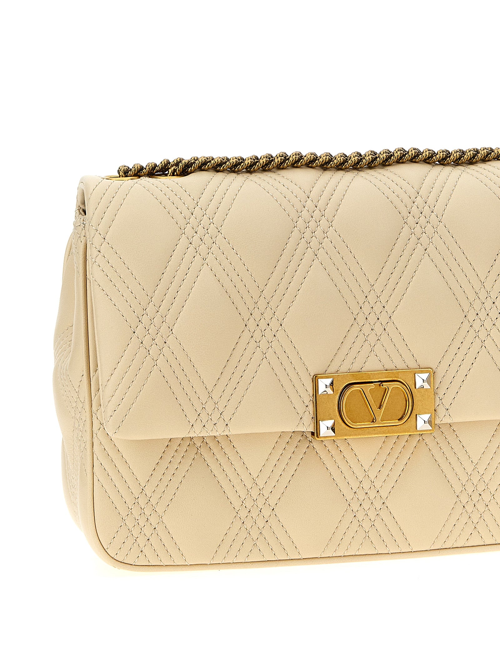 Valentino Garavani White Lamb Leather Shoulder Women's Bag
