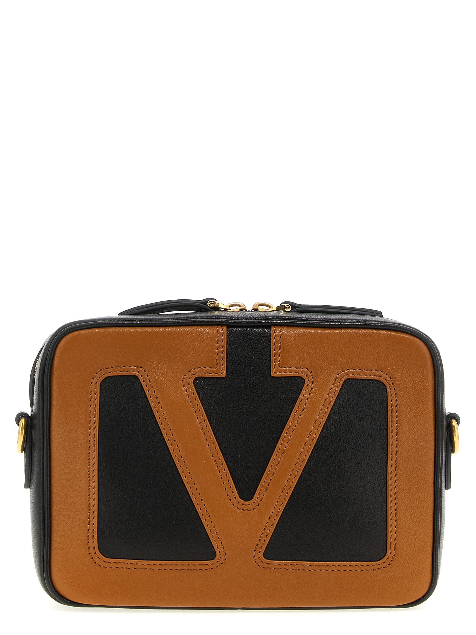 Valentino Garavani Brown Lamb Leather Crossbody  Bag
