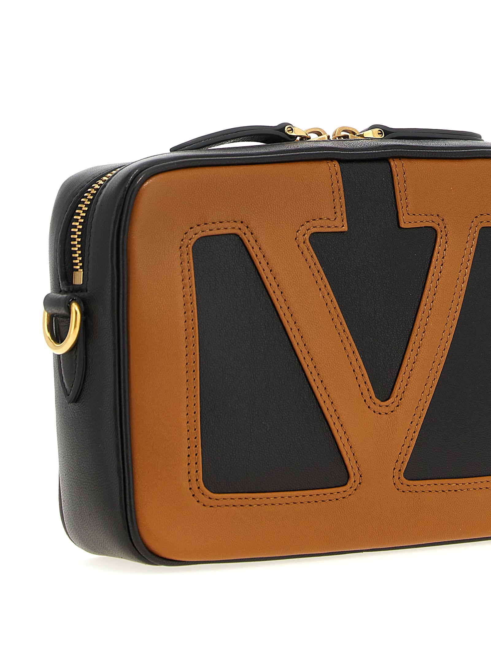Valentino Garavani Brown Lamb Leather Crossbody  Bag