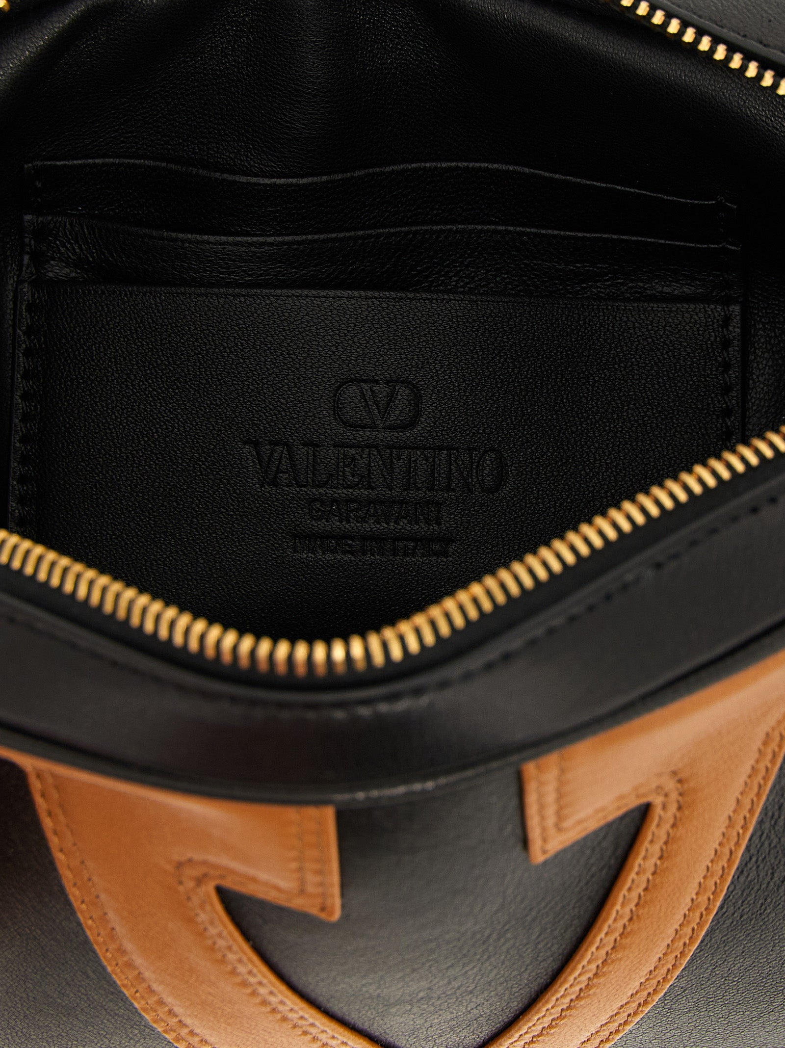 Valentino Garavani Brown Lamb Leather Crossbody  Bag