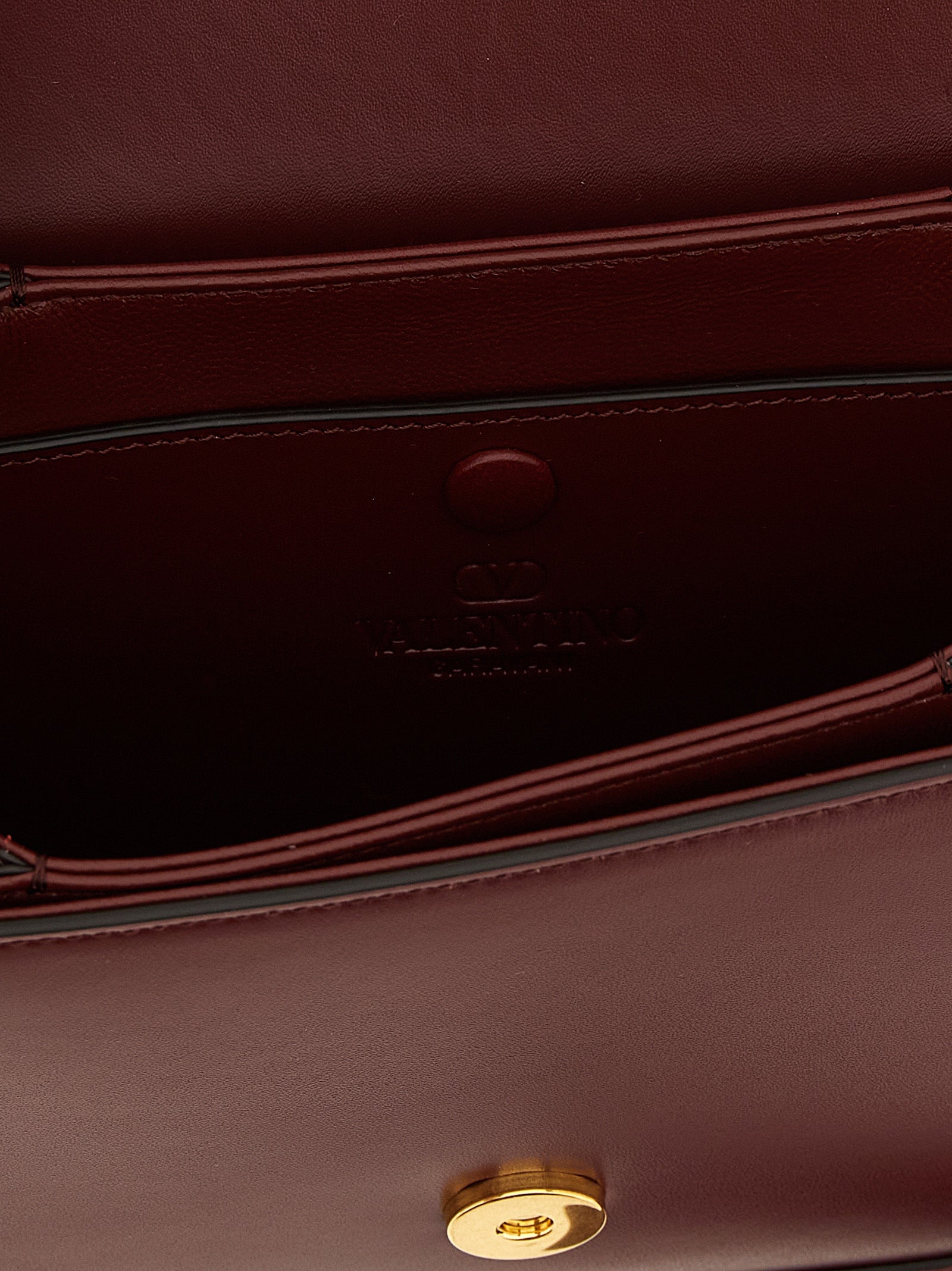 Valentino Garavani Bordeaux Calfskin Crossbody Women's Bag