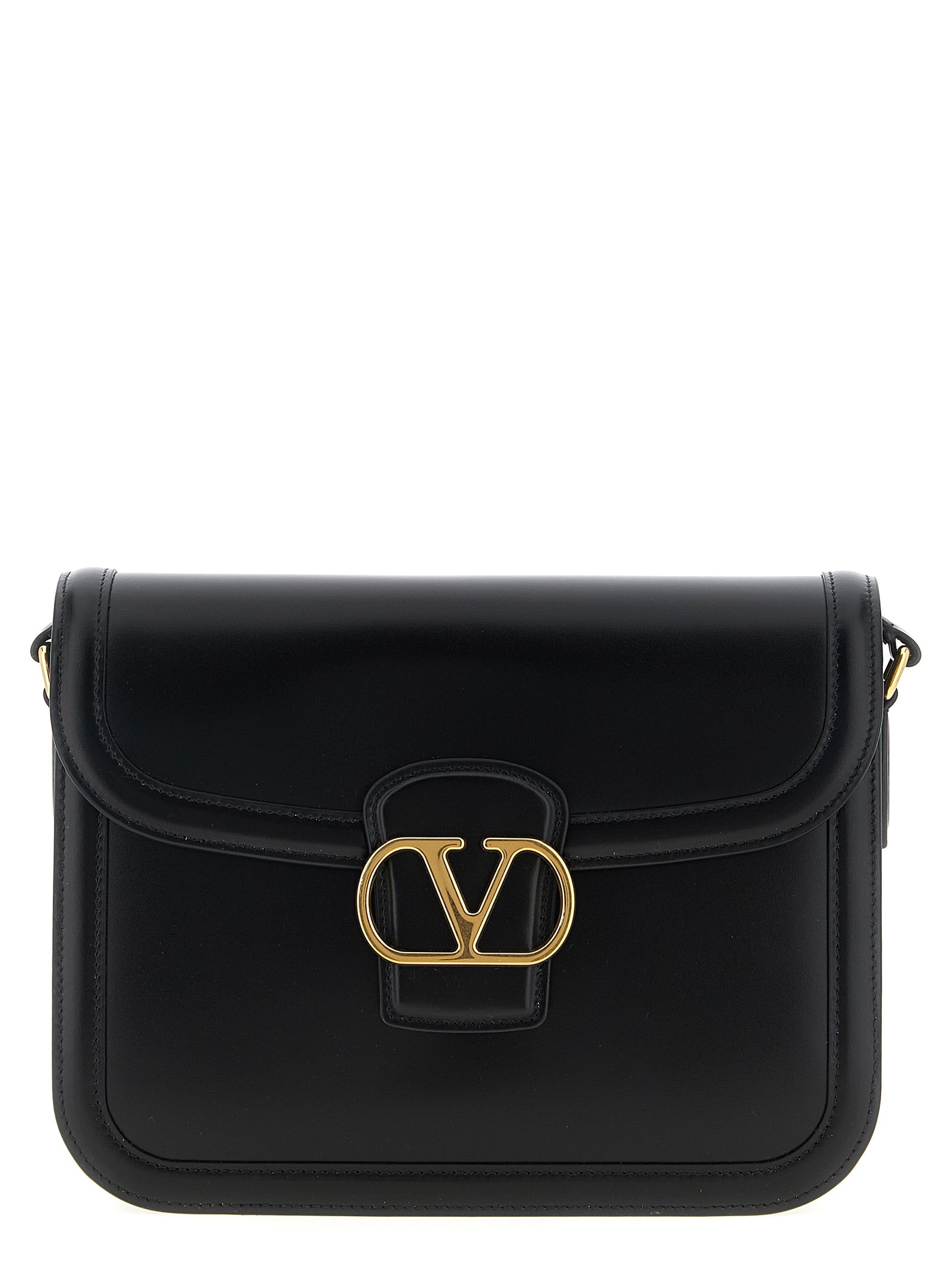 Valentino Garavani Black Calfskin Shoulder  Bag