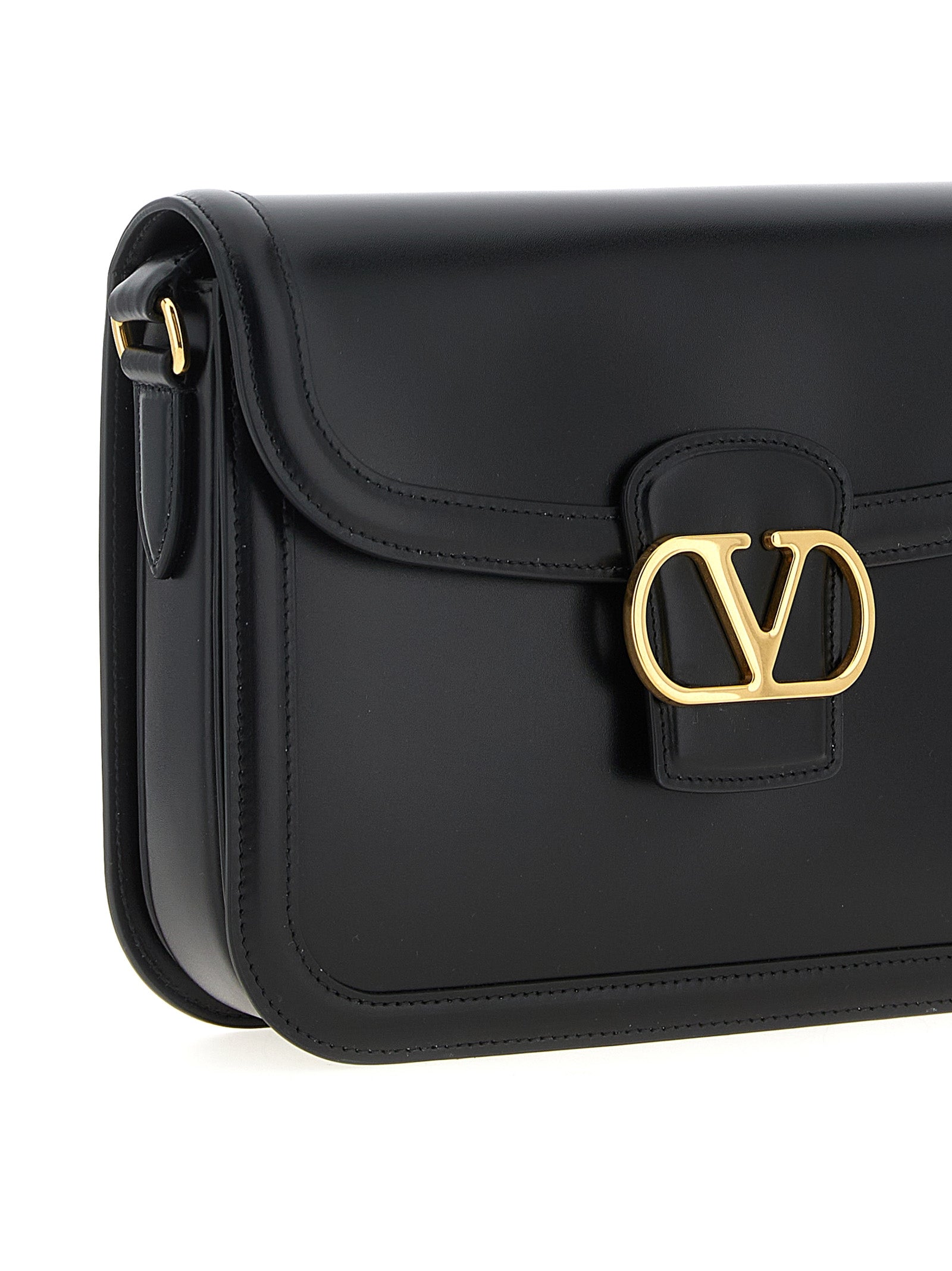 Valentino Garavani Black Calfskin Shoulder  Bag