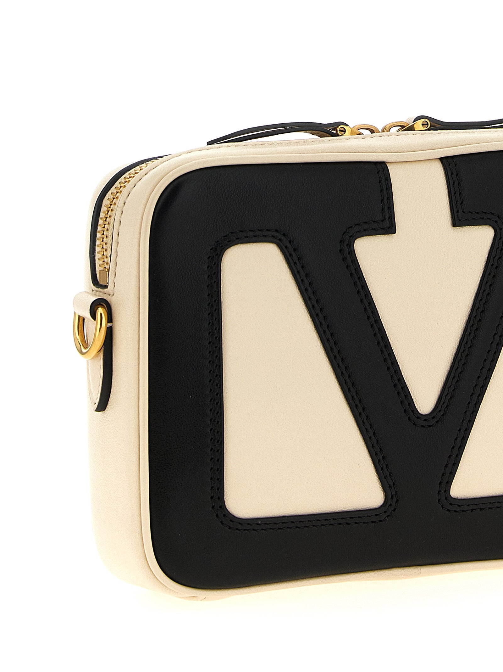 Valentino Garavani Bicolor Lamb Leather Crossbody  Bag