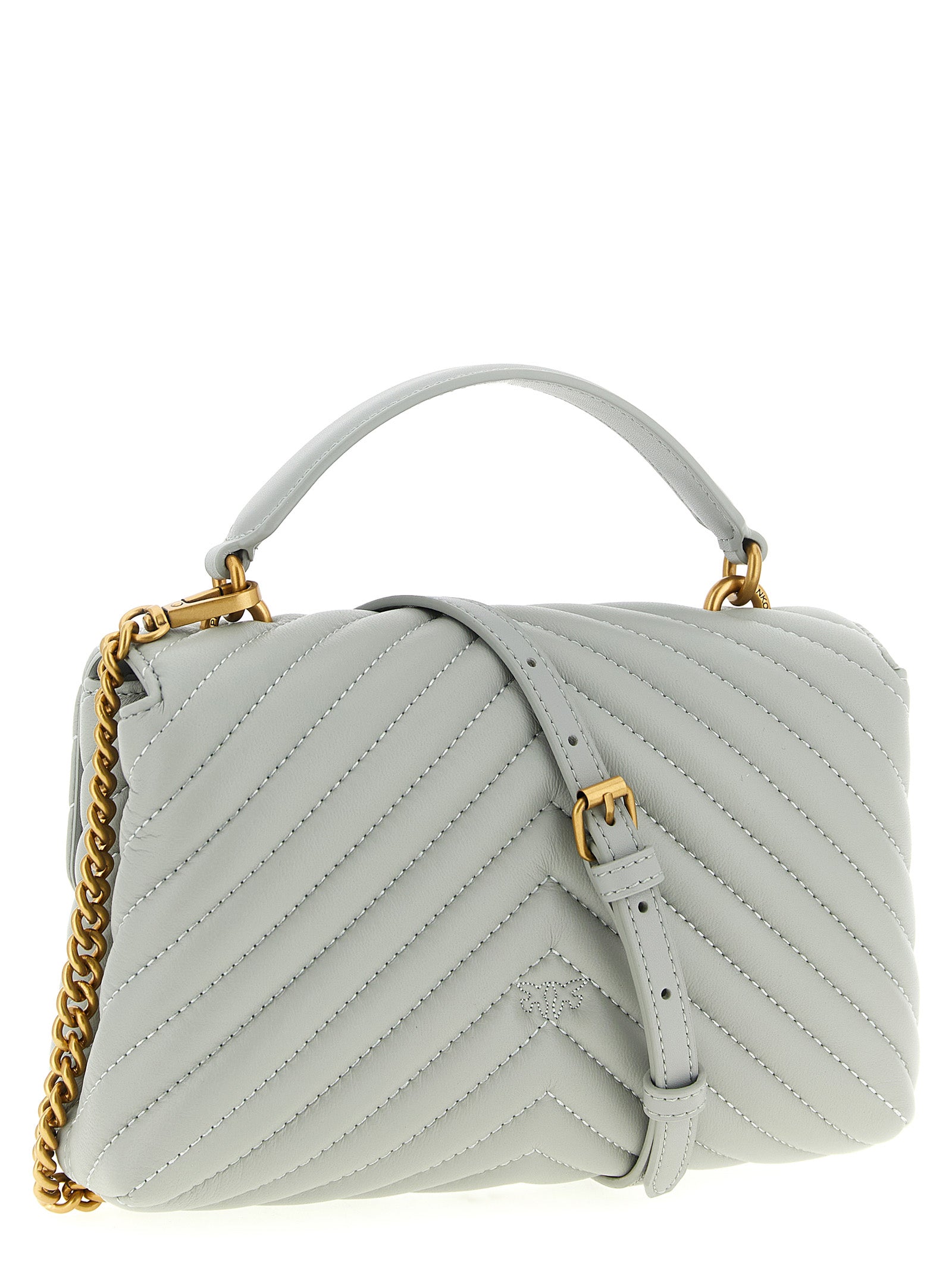 PINKO Gray Lambskin Women's Handbag