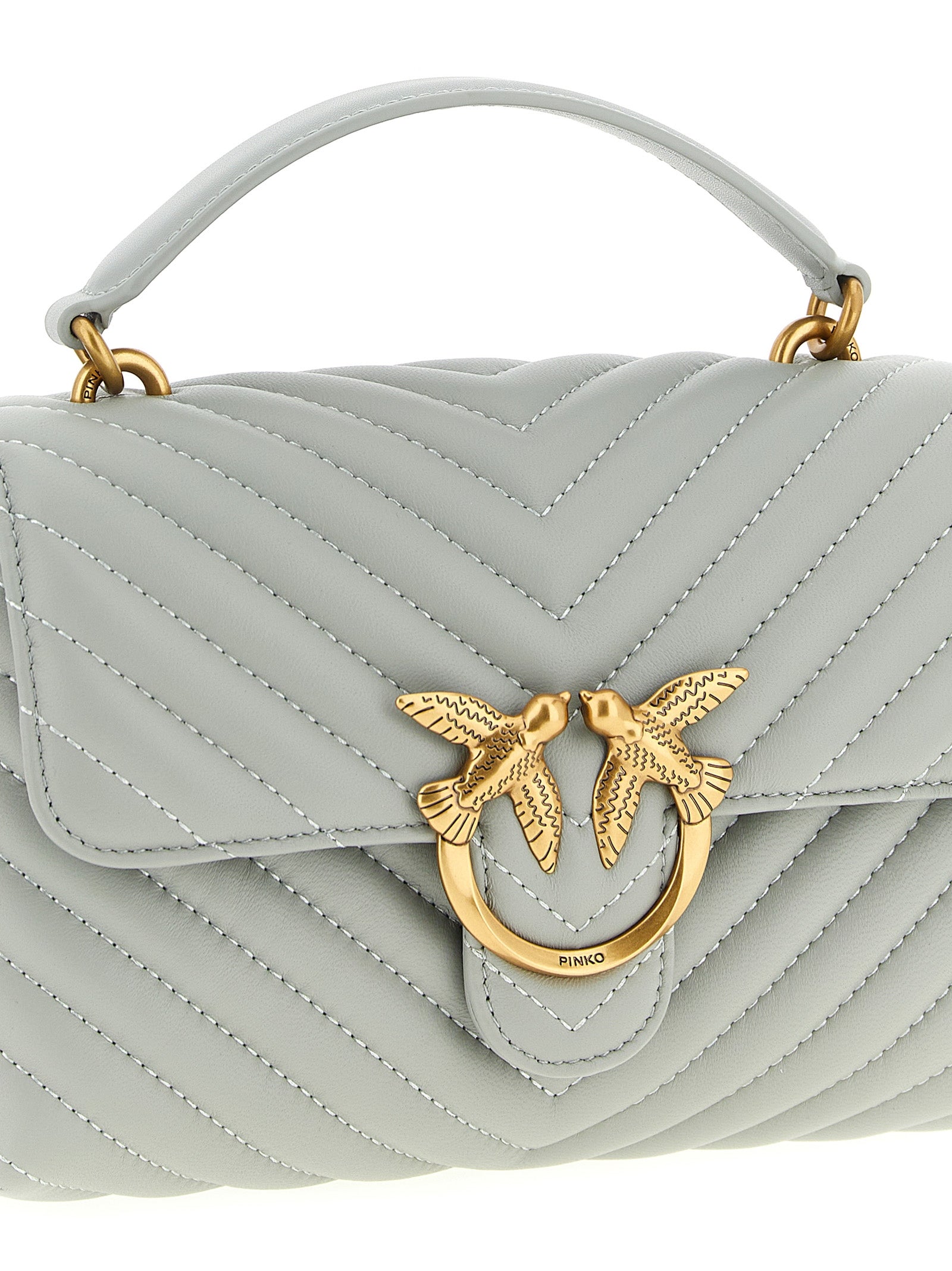 PINKO Gray Lambskin Women's Handbag