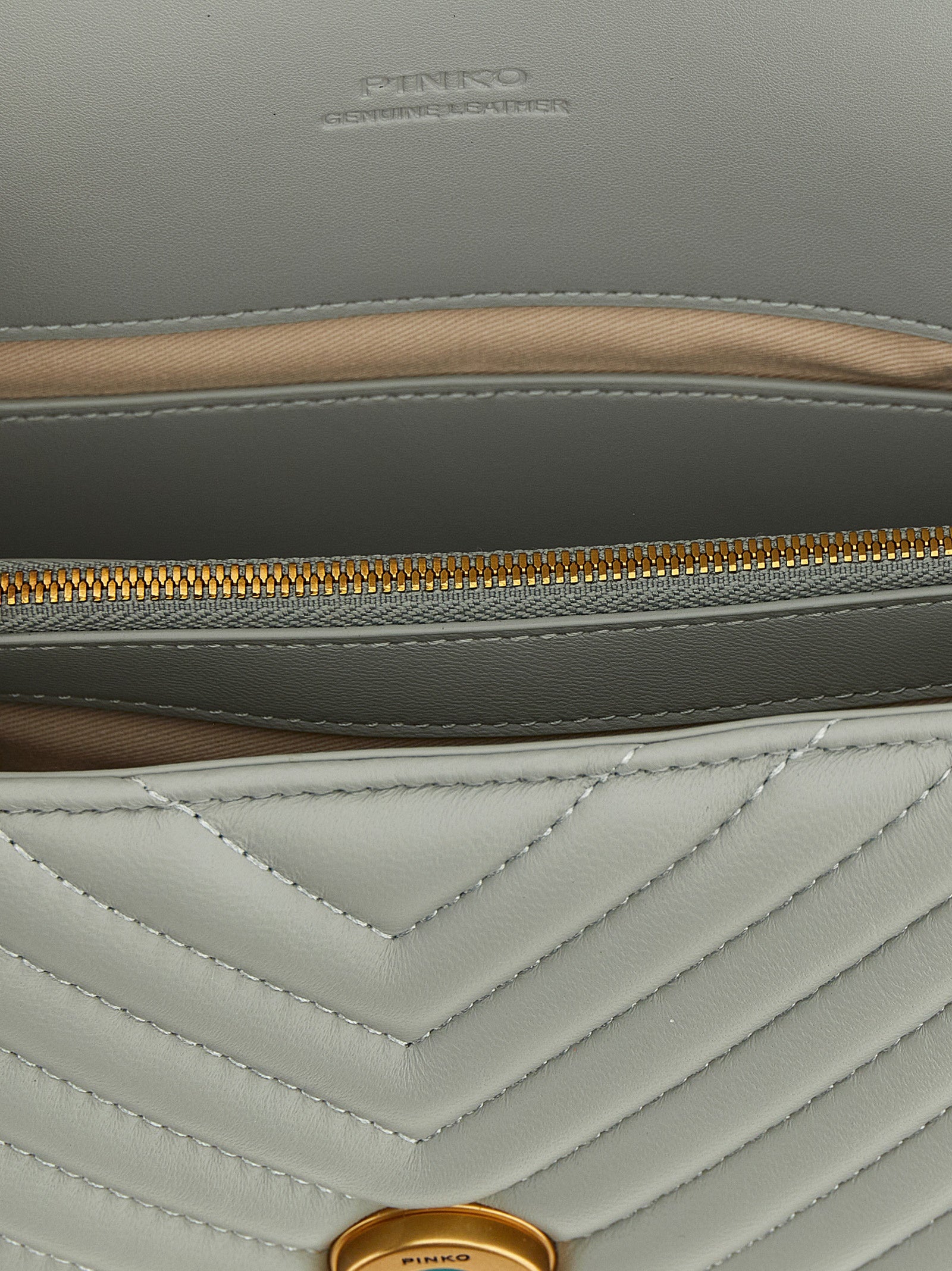 PINKO Gray Lambskin Women's Handbag