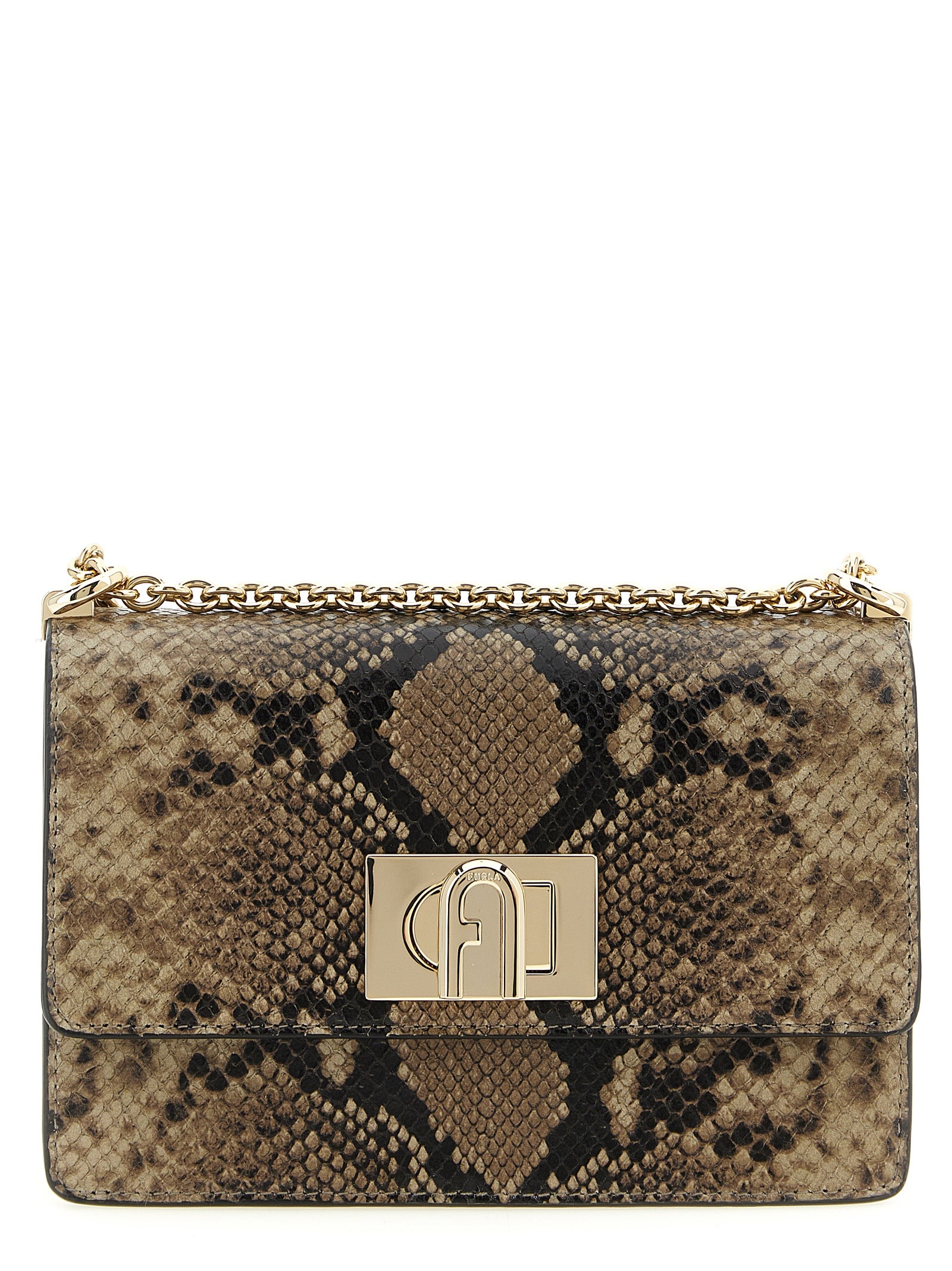 Furla Gray Goatskin Crossbody Women's Bag
