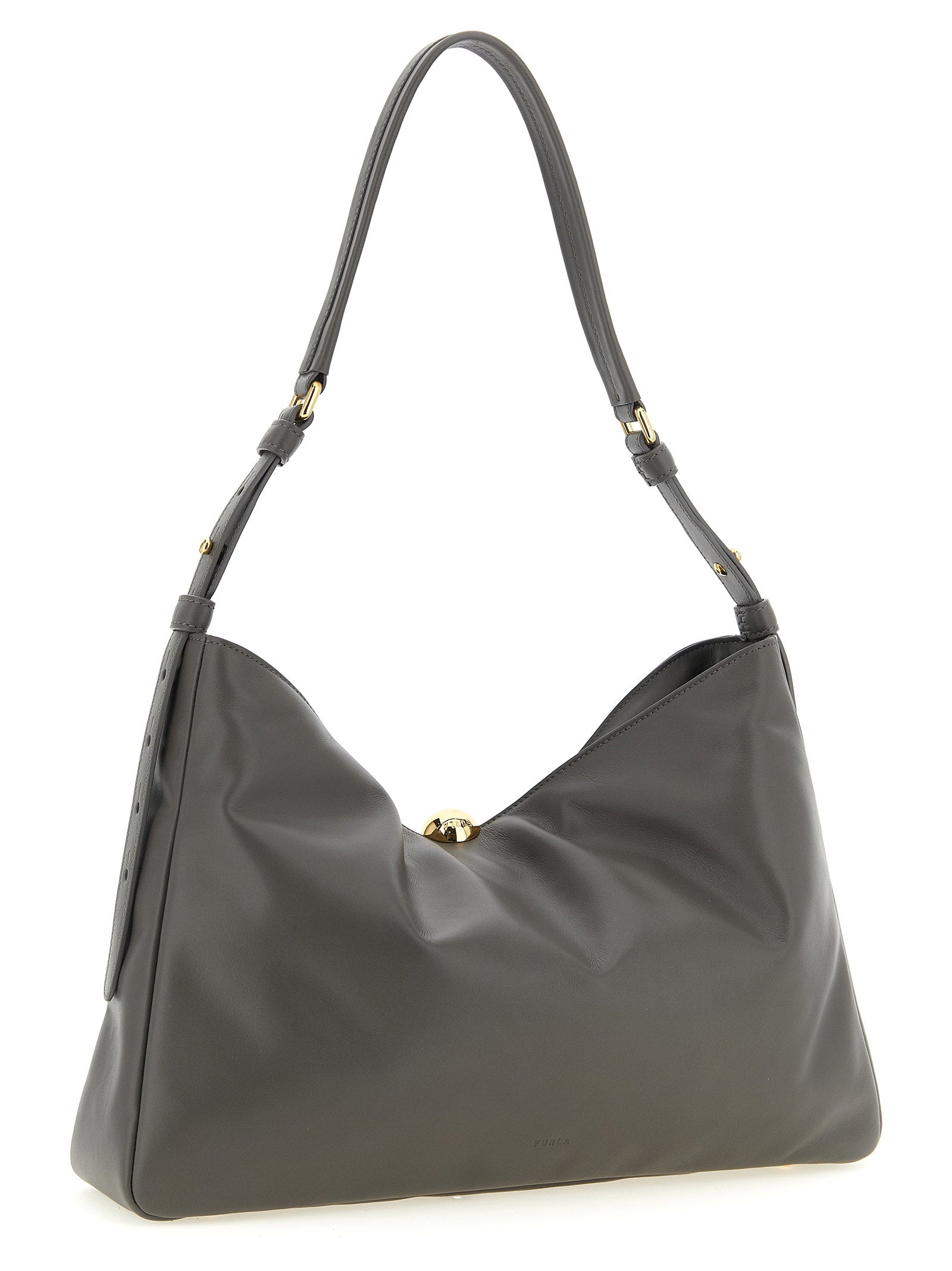 Furla Gray Calfskin Shoulder Women's Bag