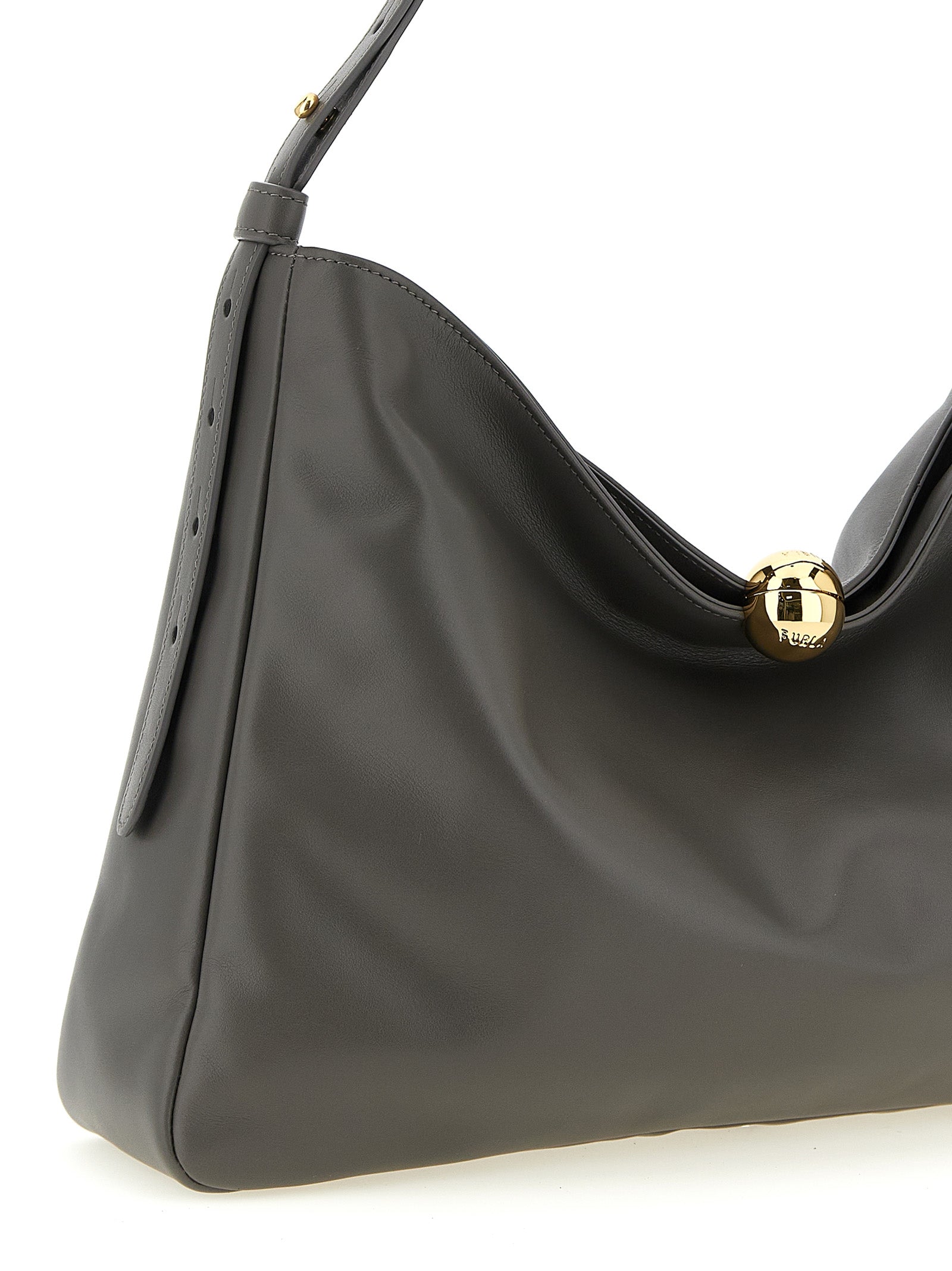 Furla Gray Calfskin Shoulder Women's Bag