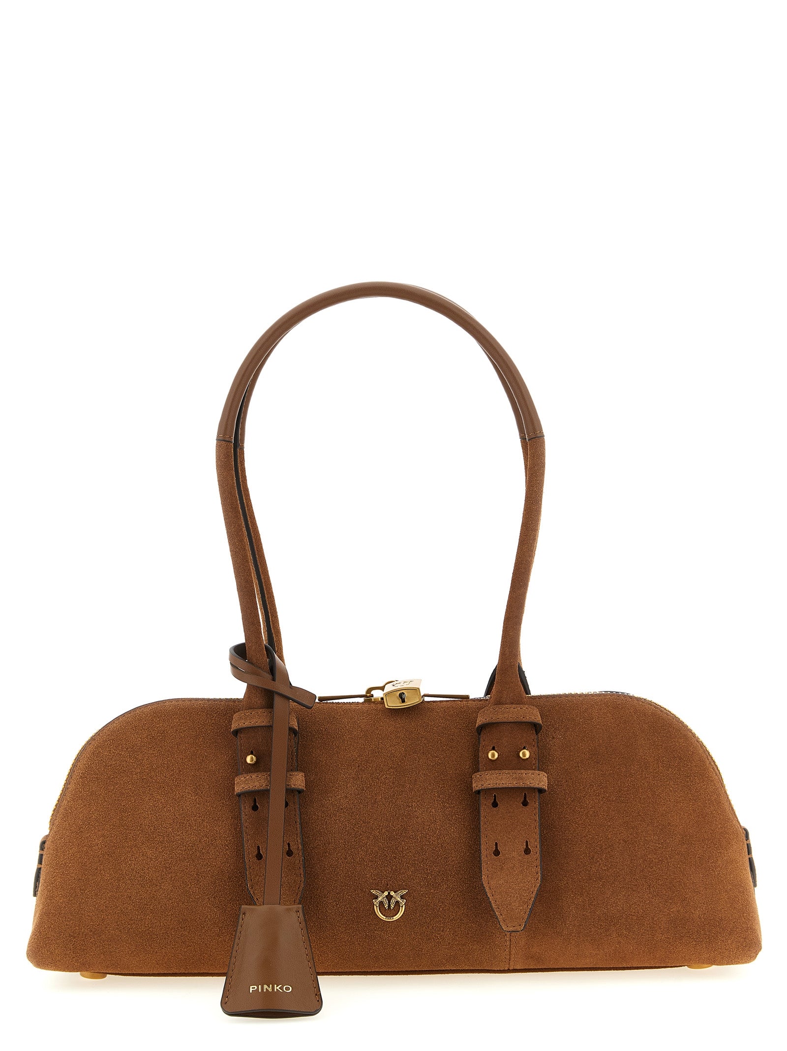 PINKO Brown Cowhide Shoulder Women's Bag