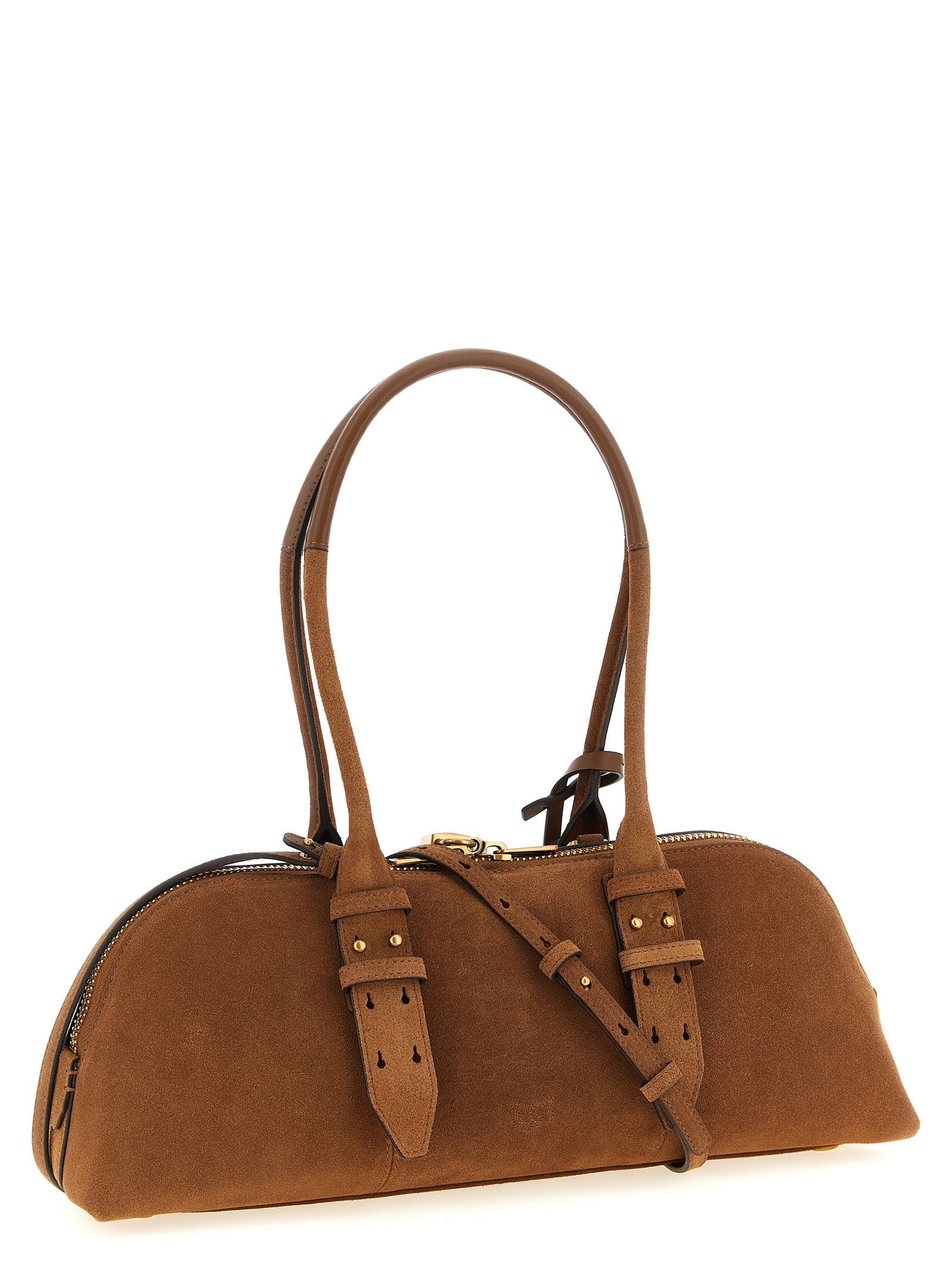 PINKO Brown Cowhide Shoulder Women's Bag