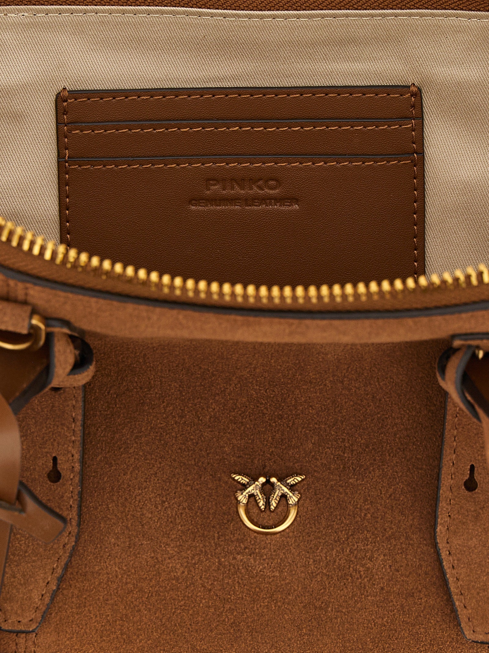 PINKO Brown Cowhide Shoulder Women's Bag