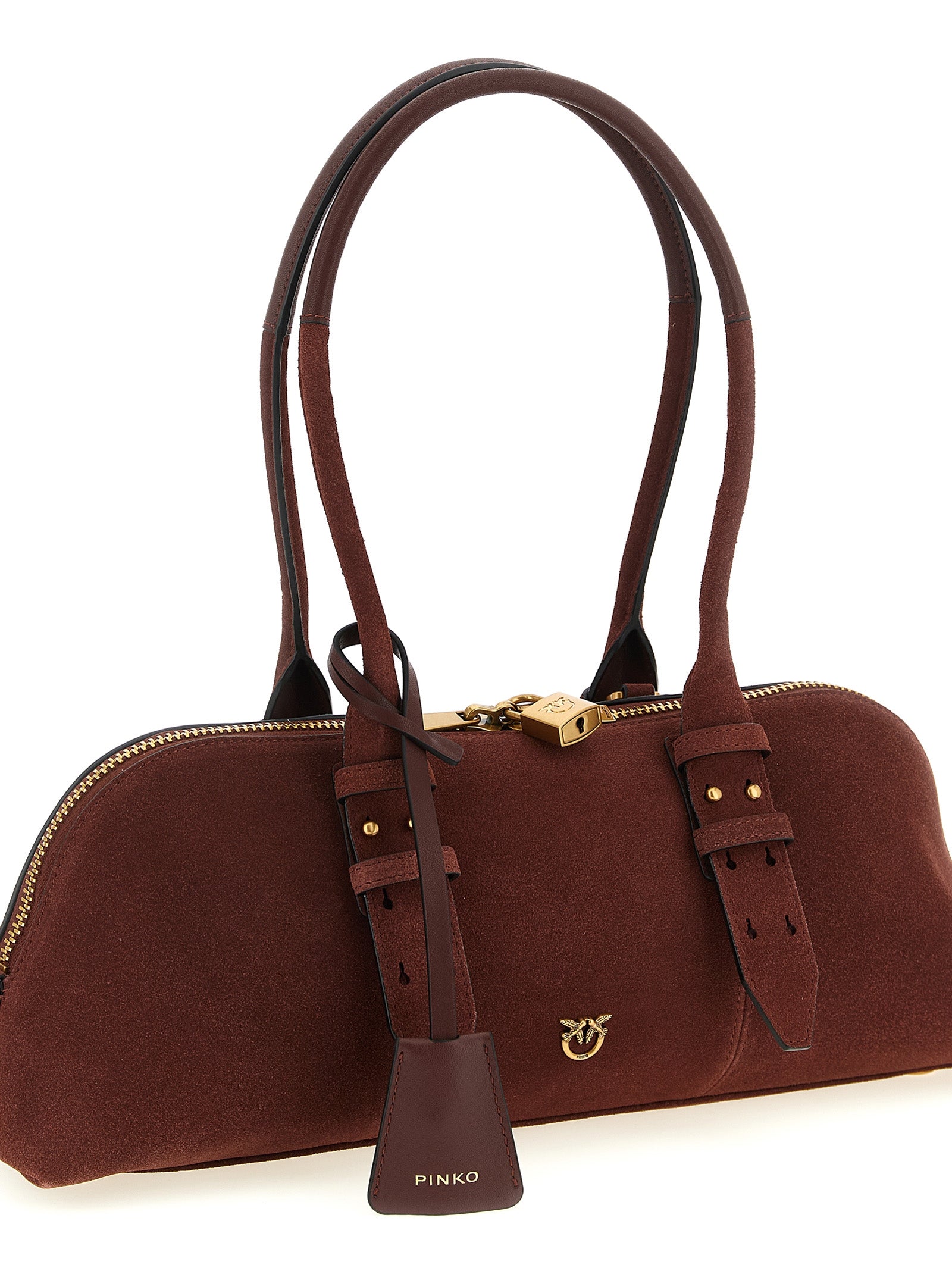 PINKO Bordeaux Cowhide Shoulder Women's Bag
