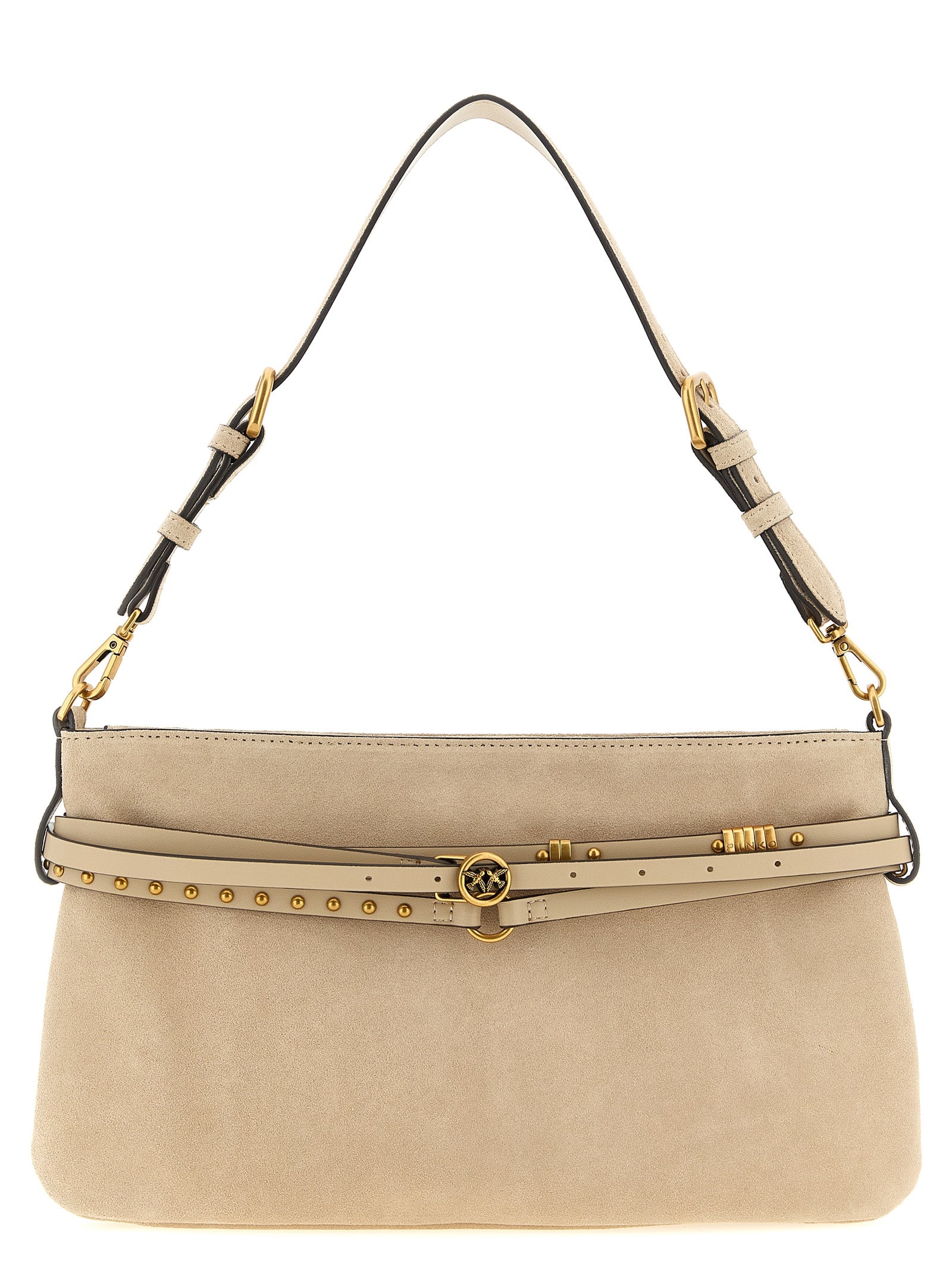 PINKO Beige Cowhide Shoulder Women's Bag