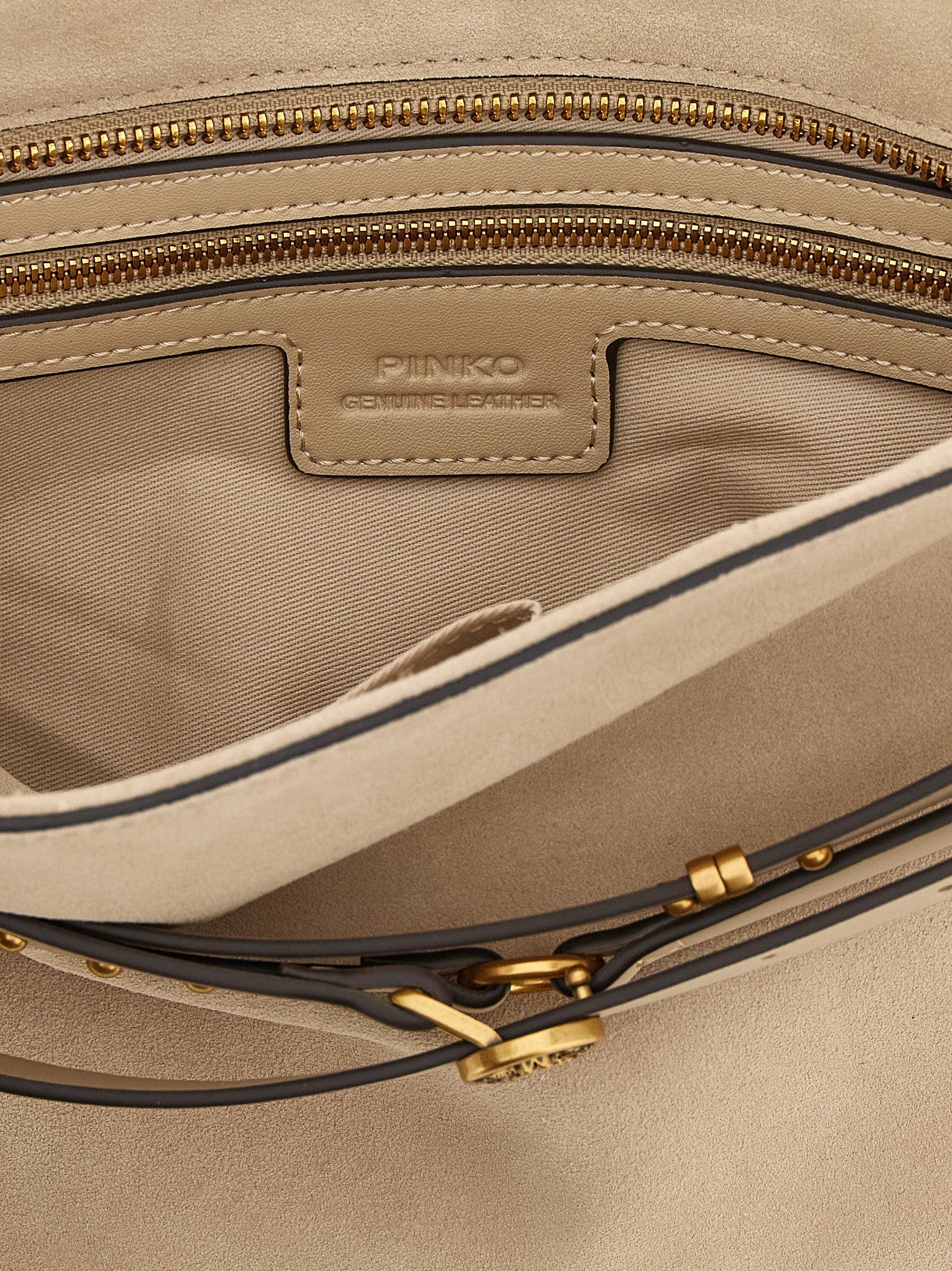 PINKO Beige Cowhide Shoulder Women's Bag