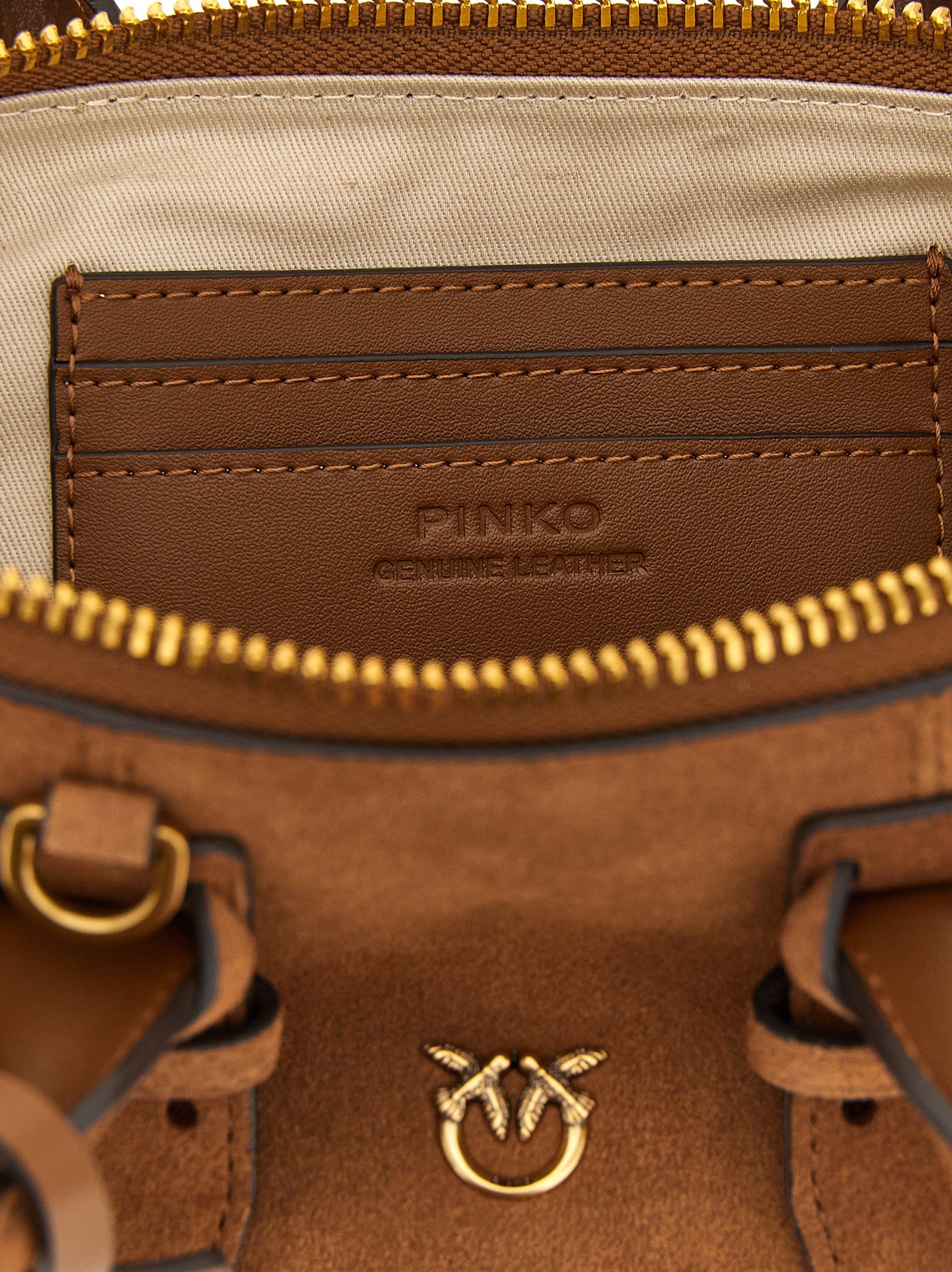 PINKO Brown Cowhide Shoulder Women's Bag