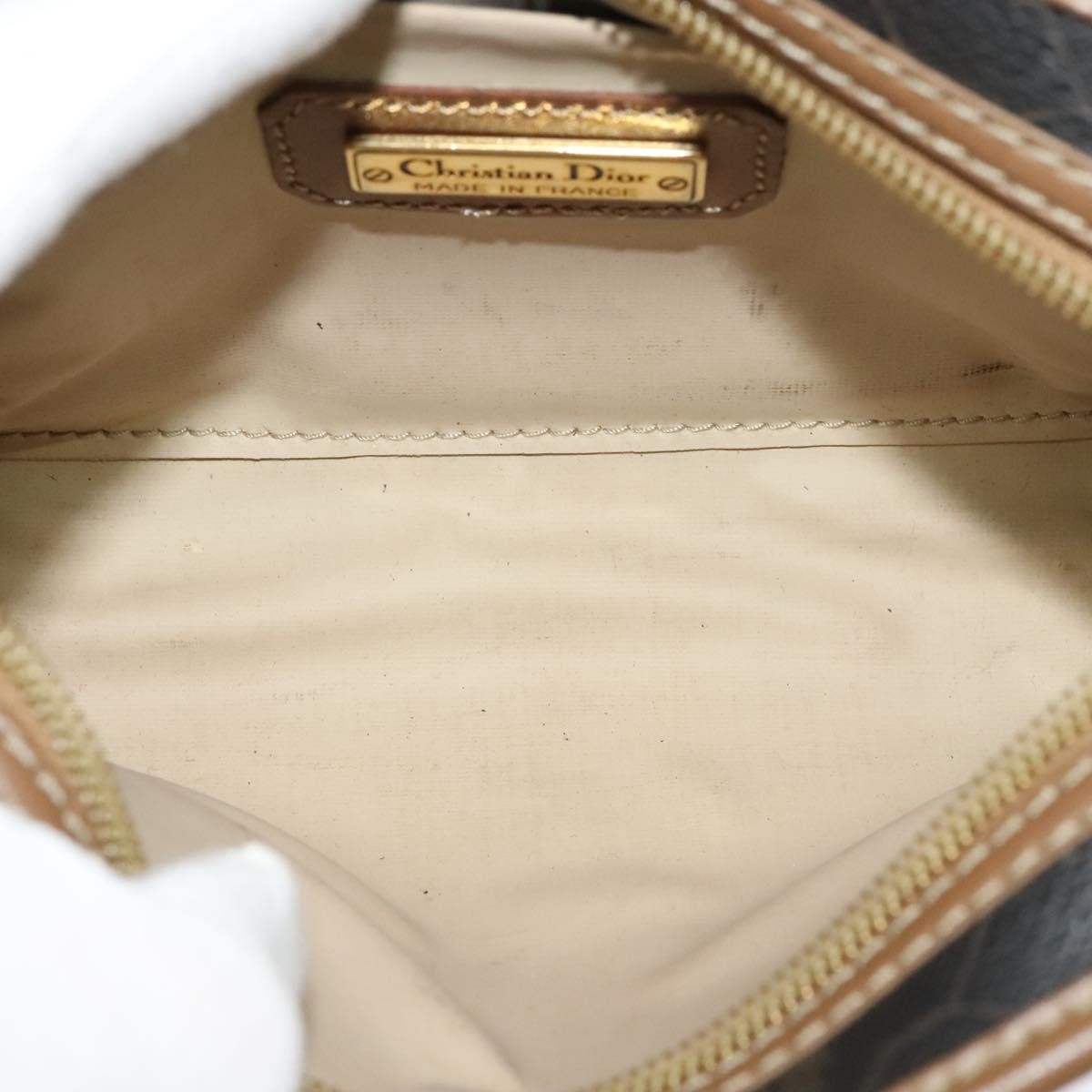 Christian Dior Vintage Honeycomb Zip Canvas And Leather Black Canvas Clutche & Pouche Bag (Pre-Owned)