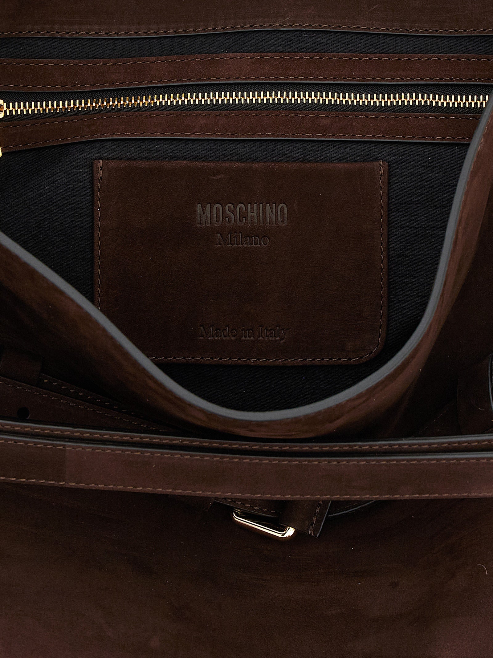 Moschino Brown Calfskin Shoulder Women's Bag