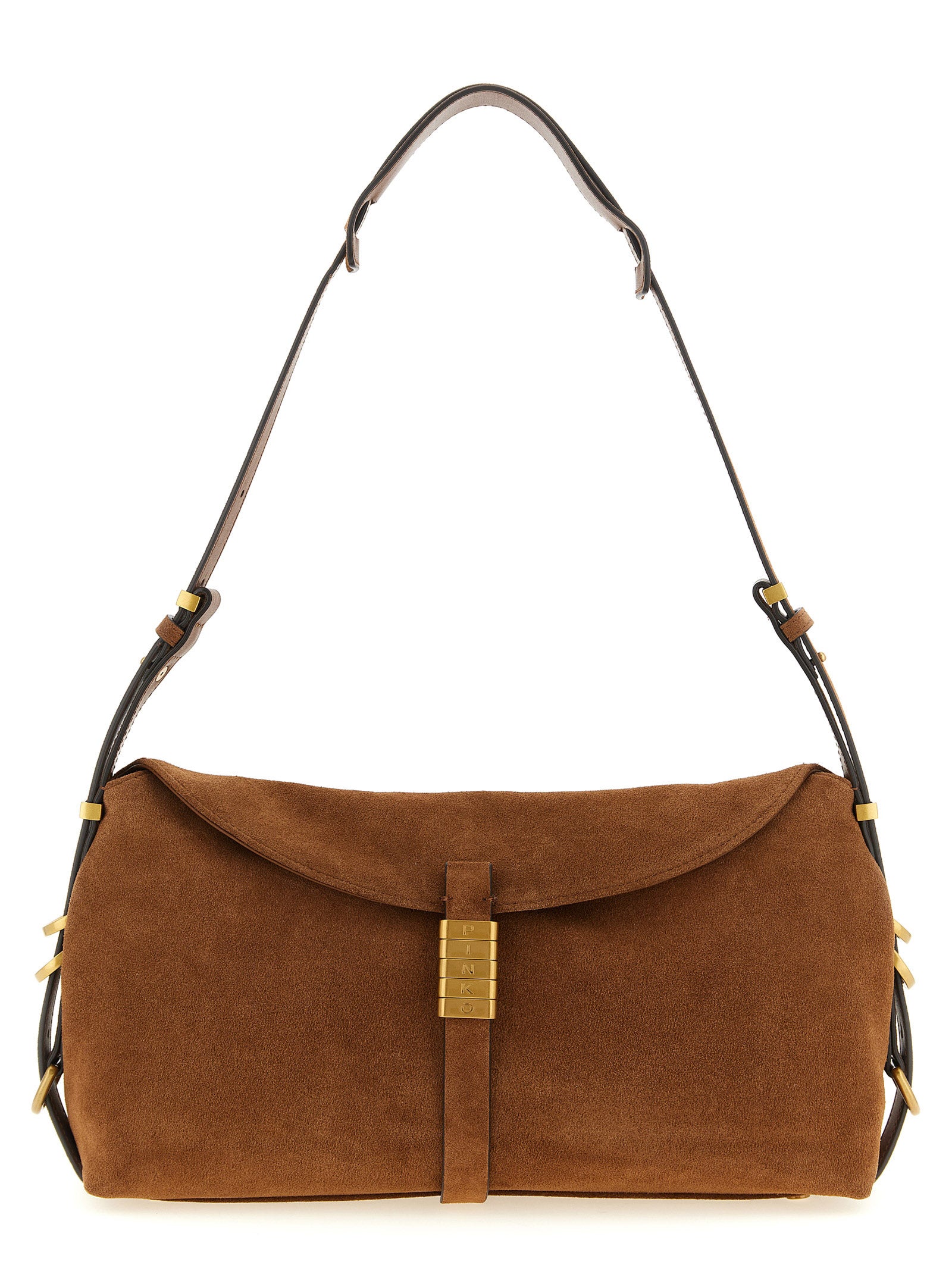 PINKO Brown Cowhide Shoulder Women's Bag