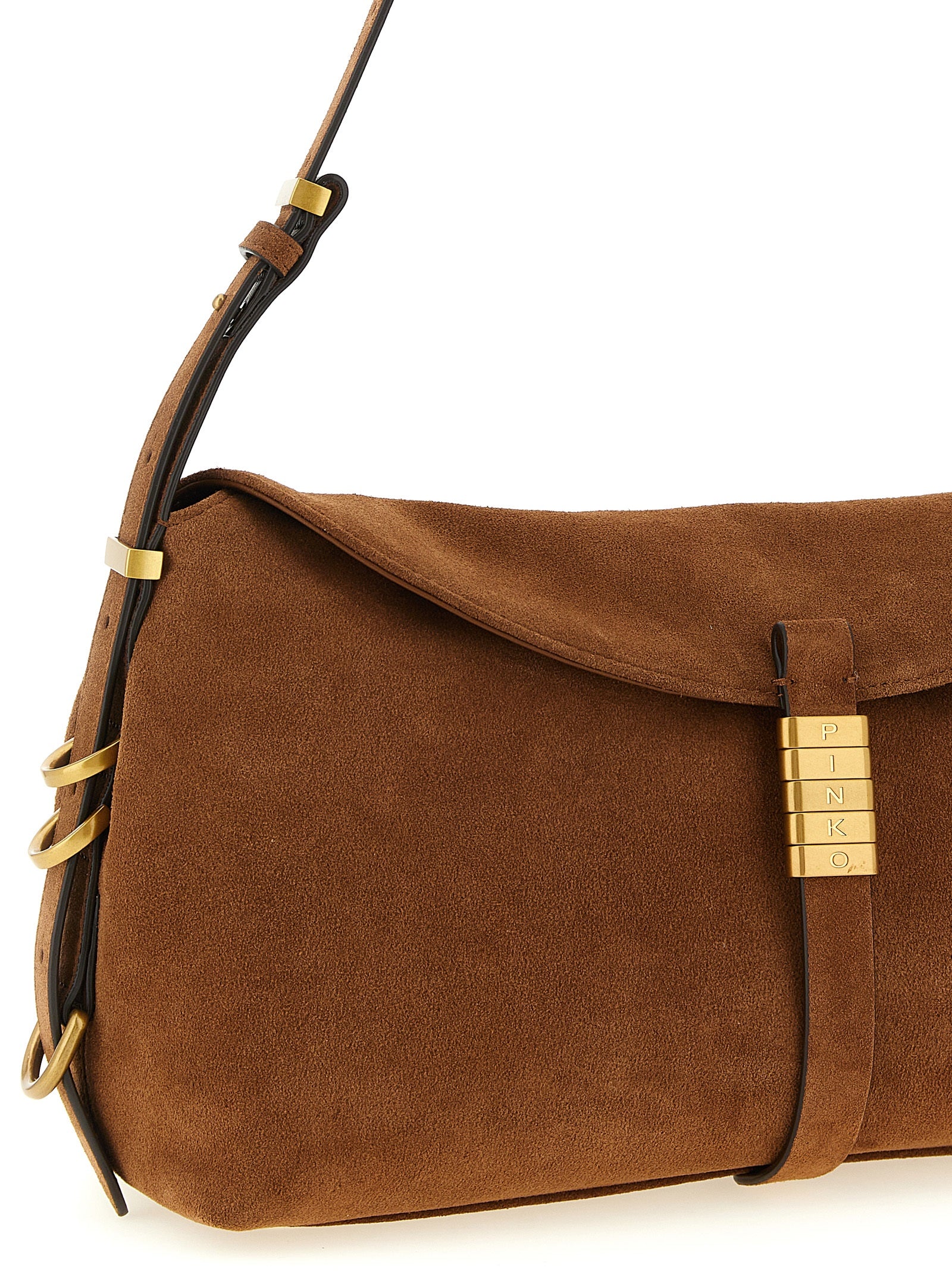 PINKO Brown Cowhide Shoulder Women's Bag