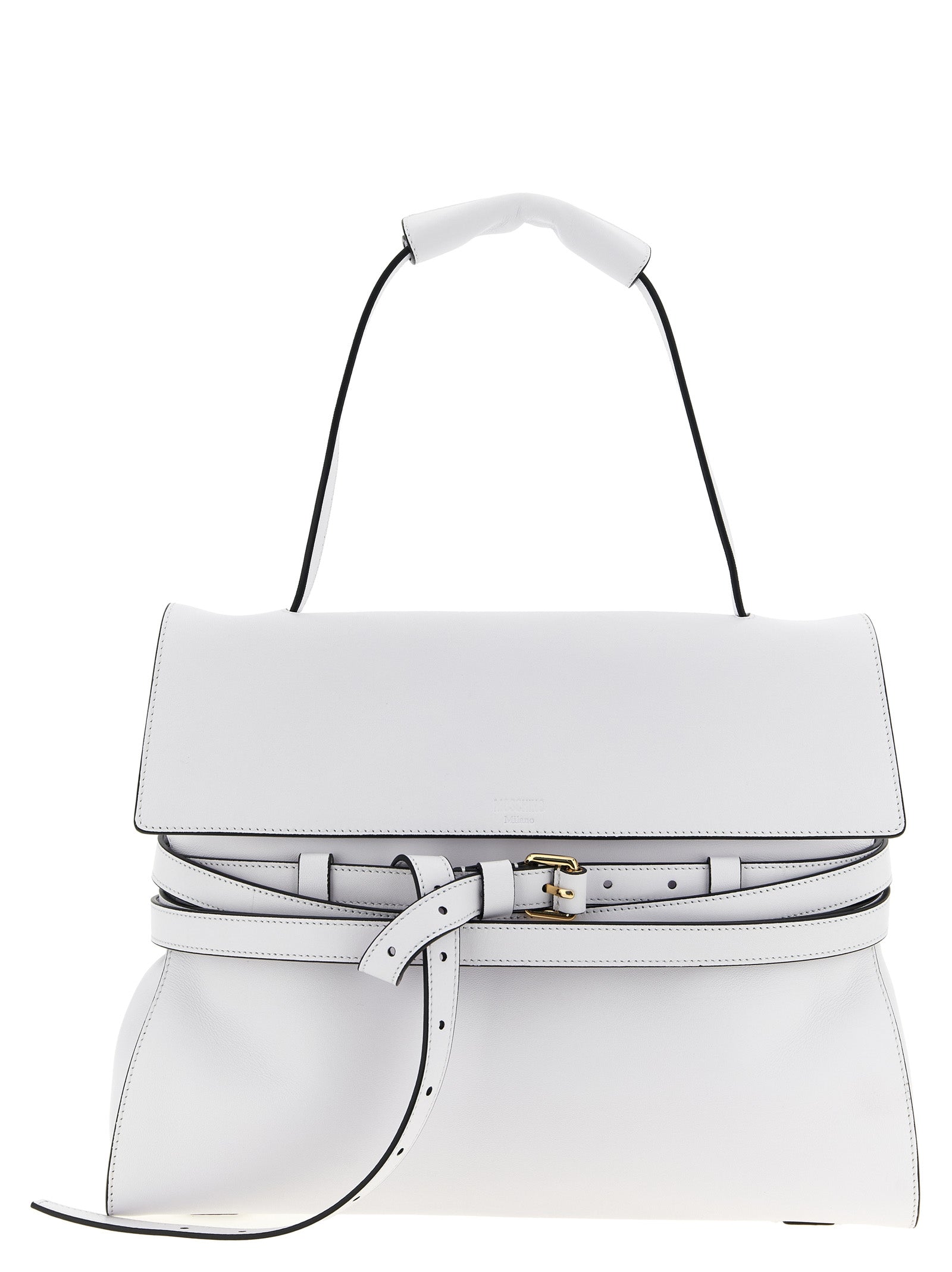 Moschino White Napa Leather / Calf Bos Taurus Shoulder Women's Bag