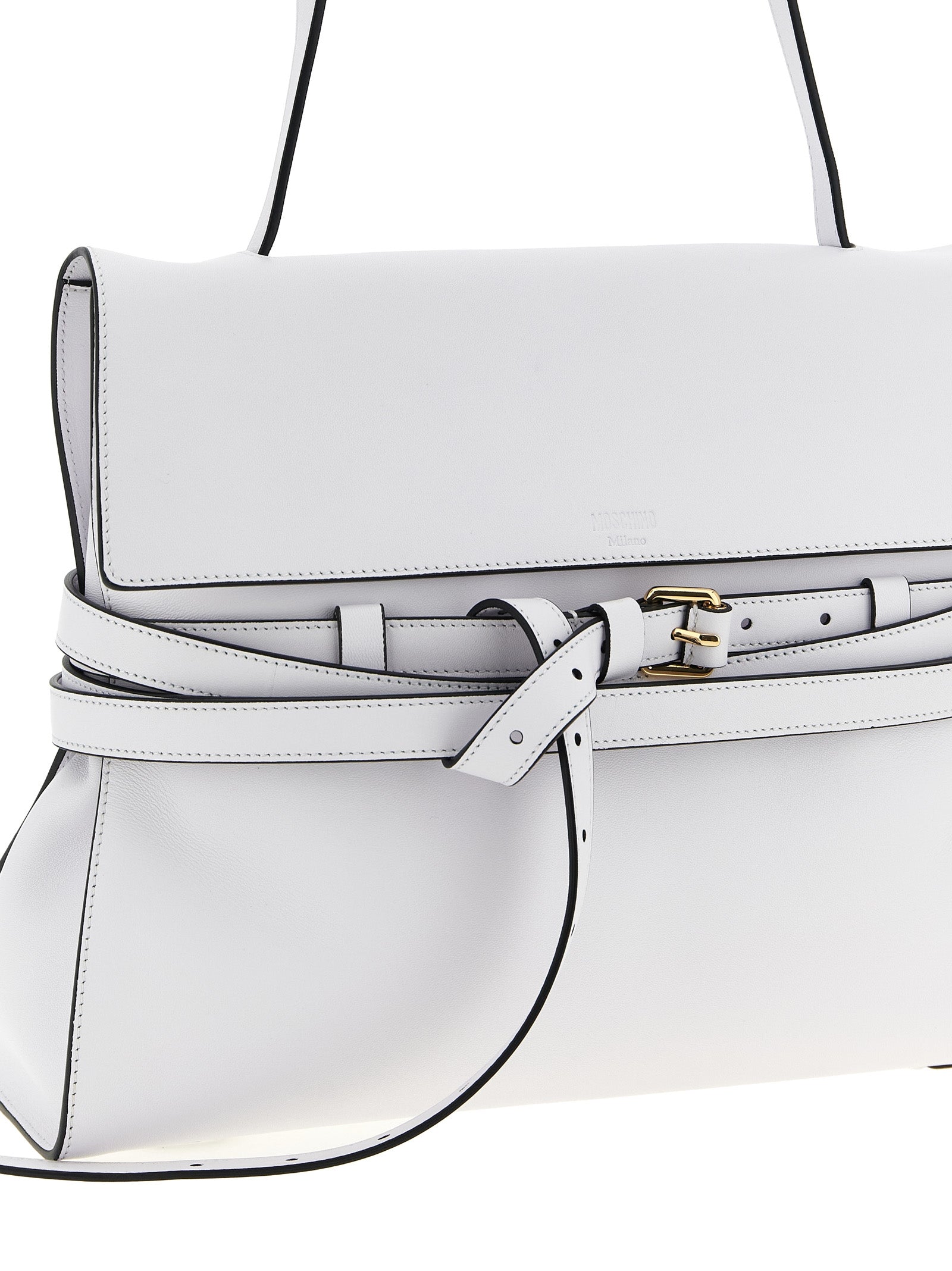Moschino White Napa Leather / Calf Bos Taurus Shoulder Women's Bag