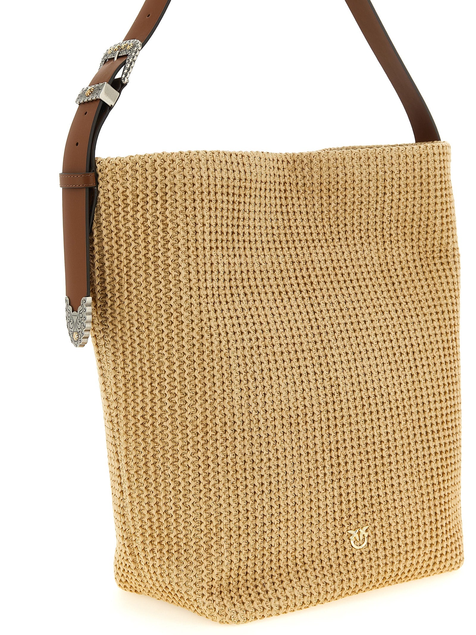 PINKO Beige Cowhide Shoulder Women's Bag