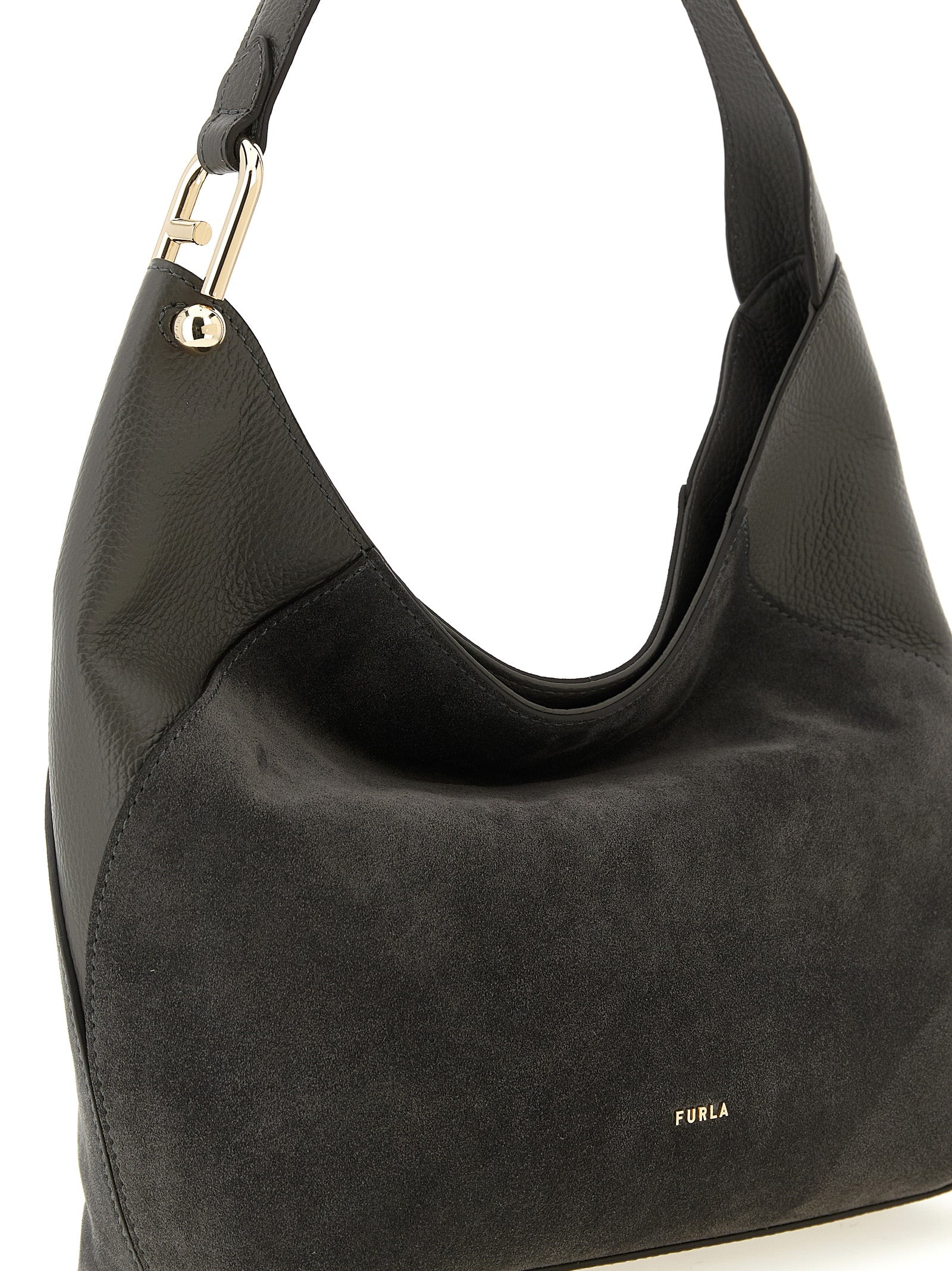 Furla Gray Calfskin Shoulder Women's Bag