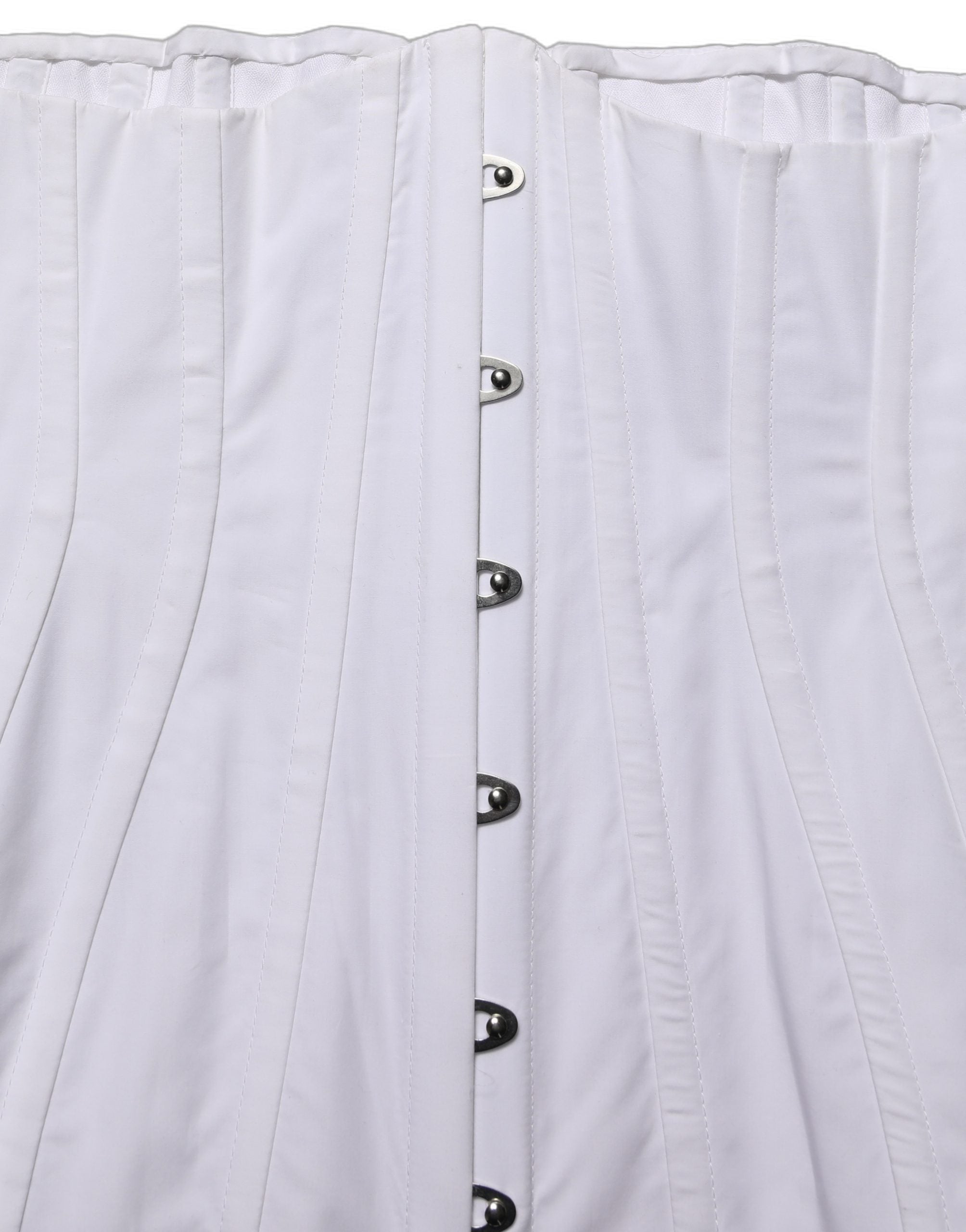 Dolce & Gabbana White Brown Cotton Sleeveless Corset Women's Top (Pre-Owned)