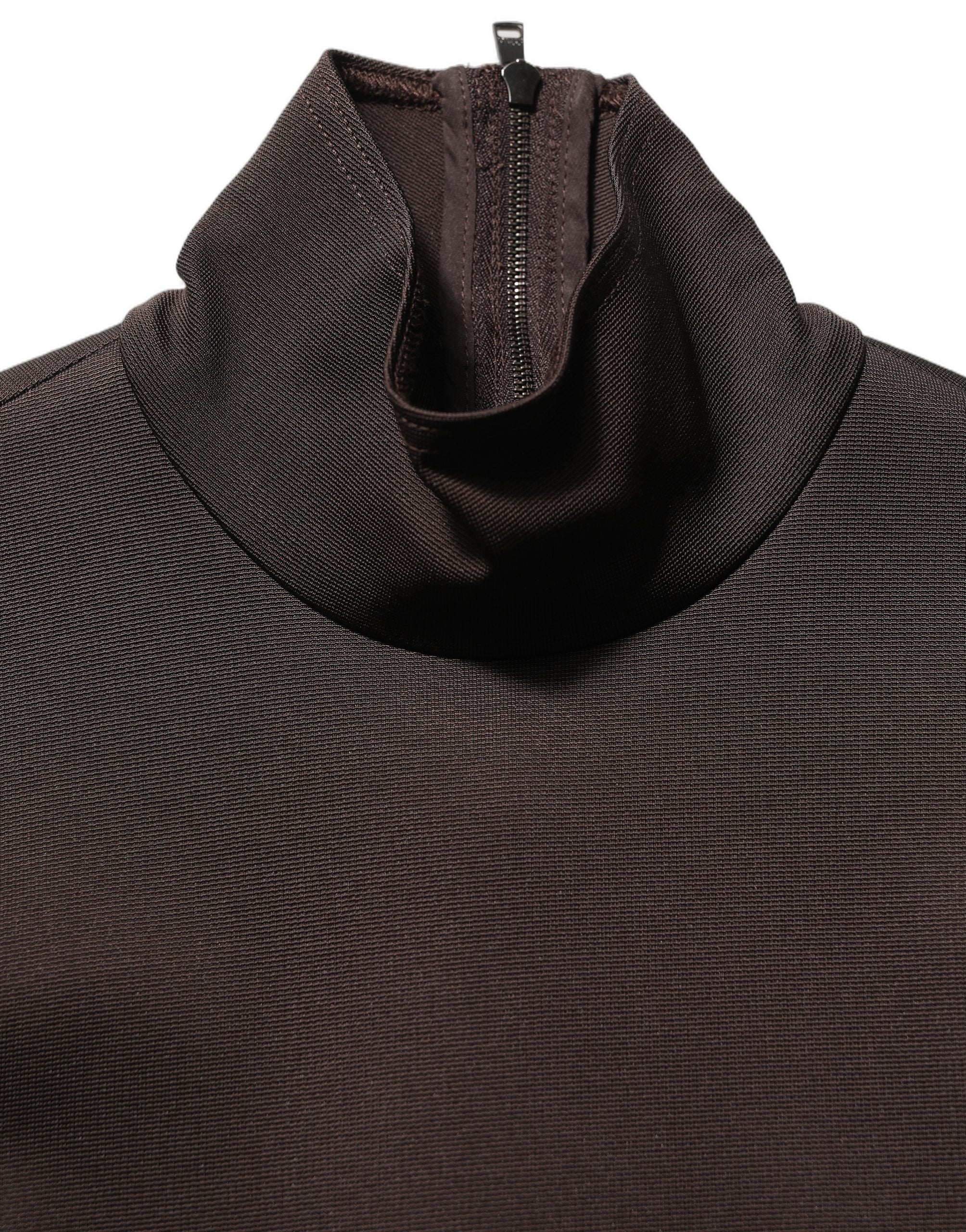 Dolce & Gabbana Brown Turtleneck Long Sleeves Blouse Women's Top (Pre-Owned)