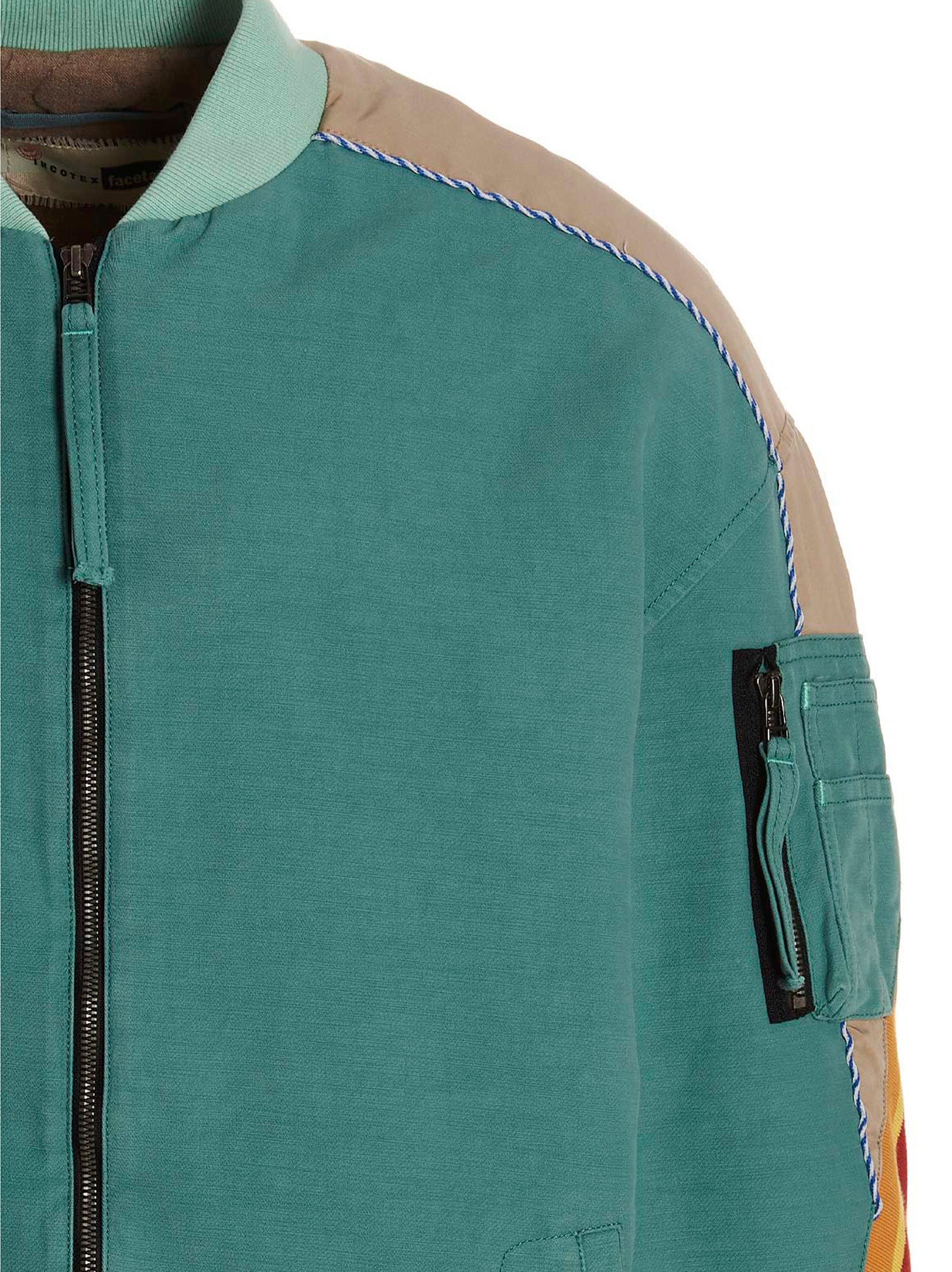 INCOTEX RED X FACETASM Blue Cotton Men's Bomber